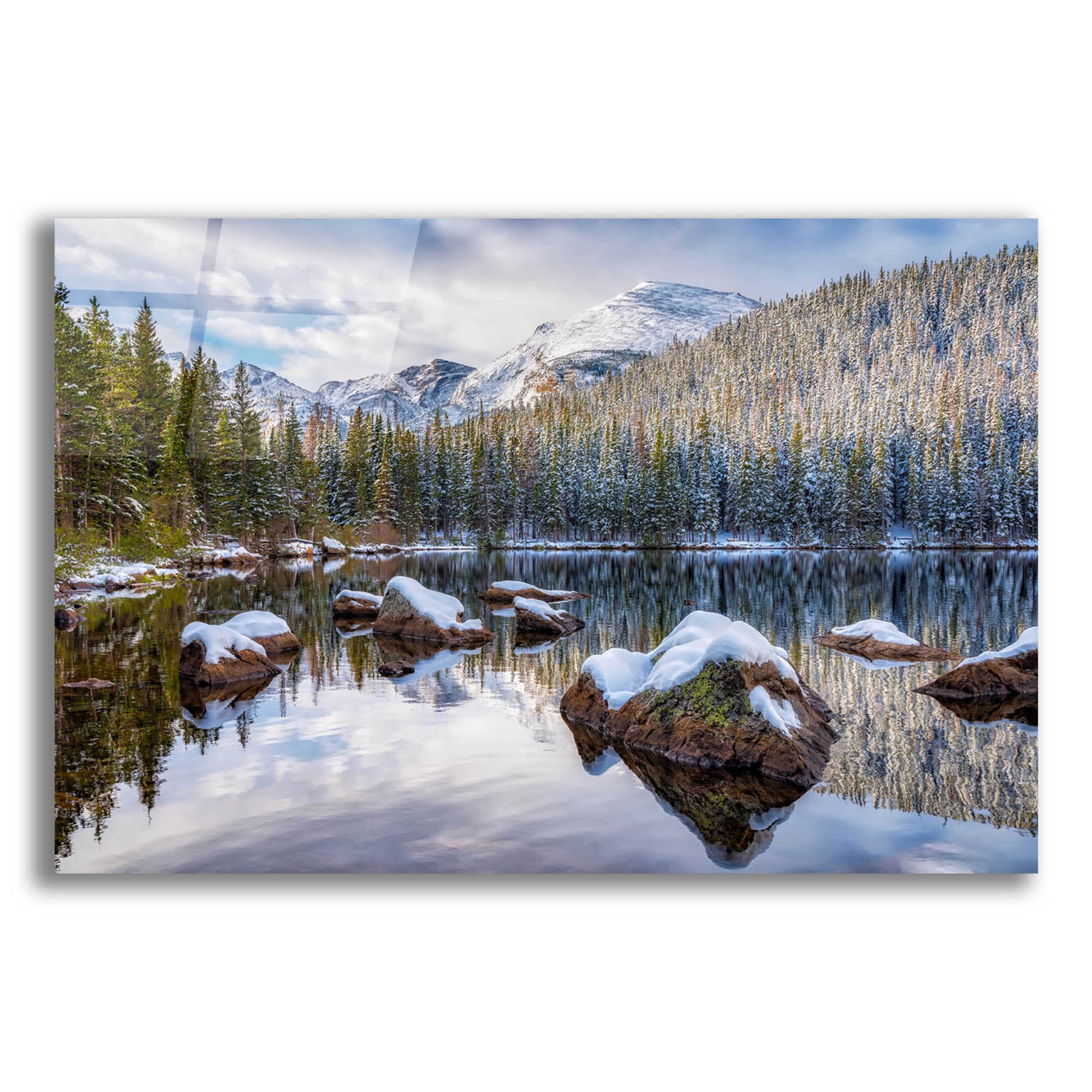 Epic Art 'Bear Lake Holiday - Rocky Mountain National Park' by Darren White, Acrylic Glass Wall Art,24x16