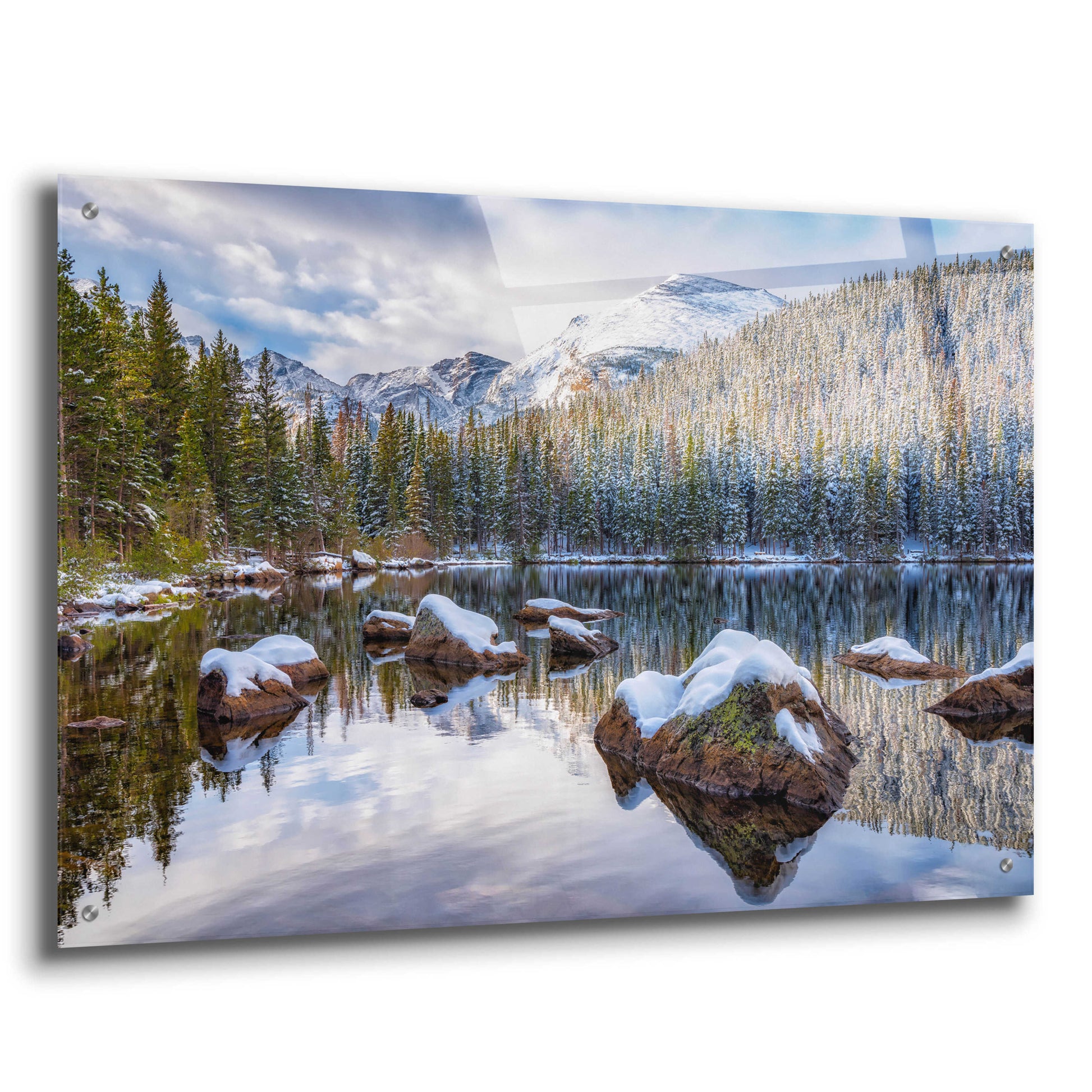 Epic Art 'Bear Lake Holiday - Rocky Mountain National Park' by Darren White, Acrylic Glass Wall Art,36x24