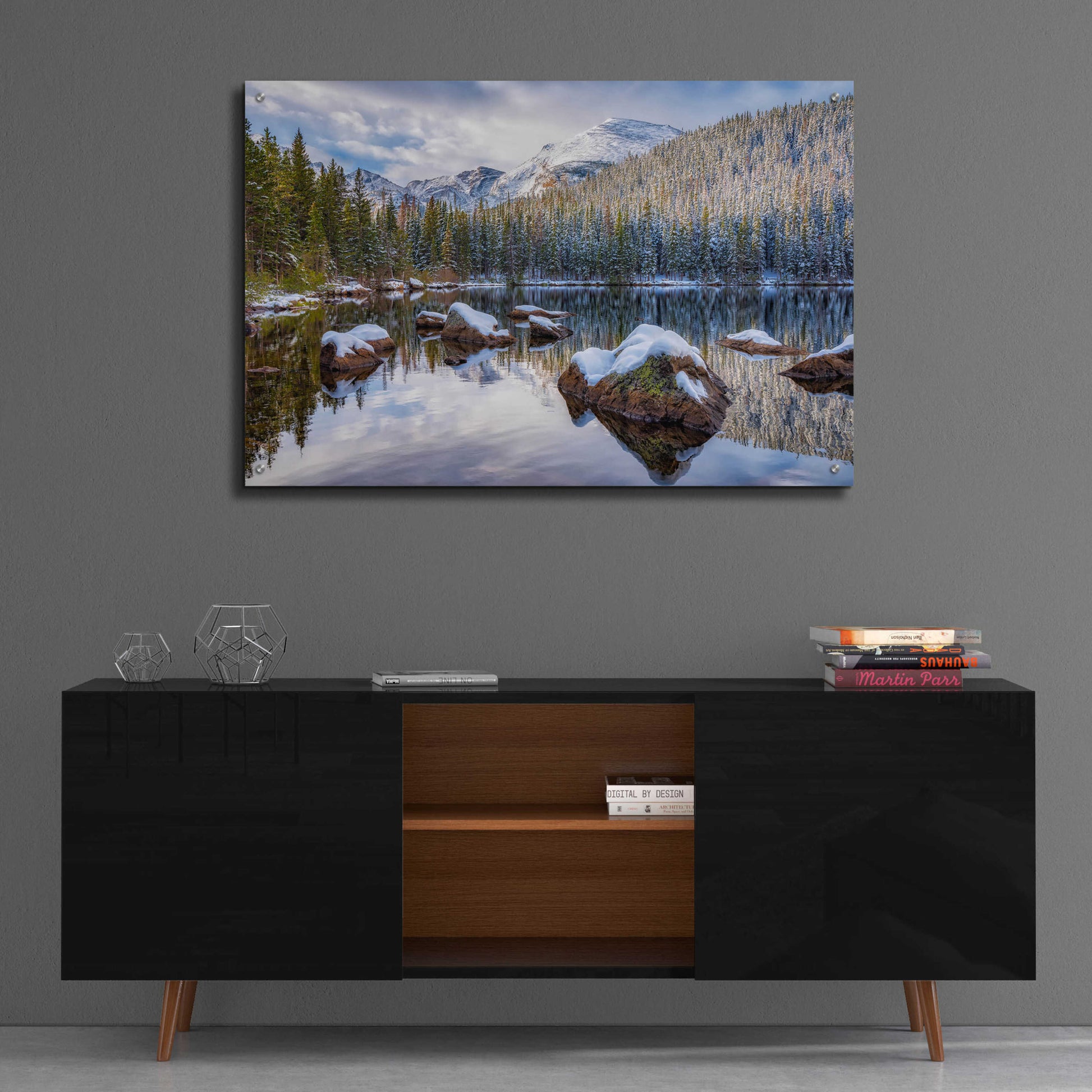 Epic Art 'Bear Lake Holiday - Rocky Mountain National Park' by Darren White, Acrylic Glass Wall Art,36x24