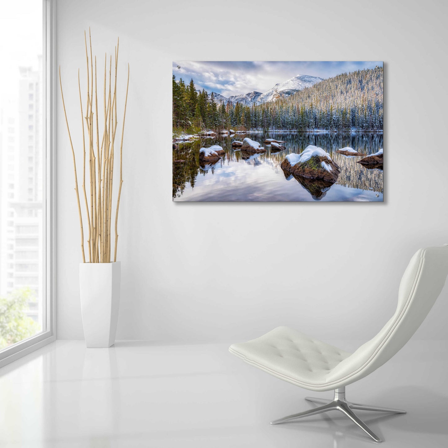 Epic Art 'Bear Lake Holiday - Rocky Mountain National Park' by Darren White, Acrylic Glass Wall Art,36x24