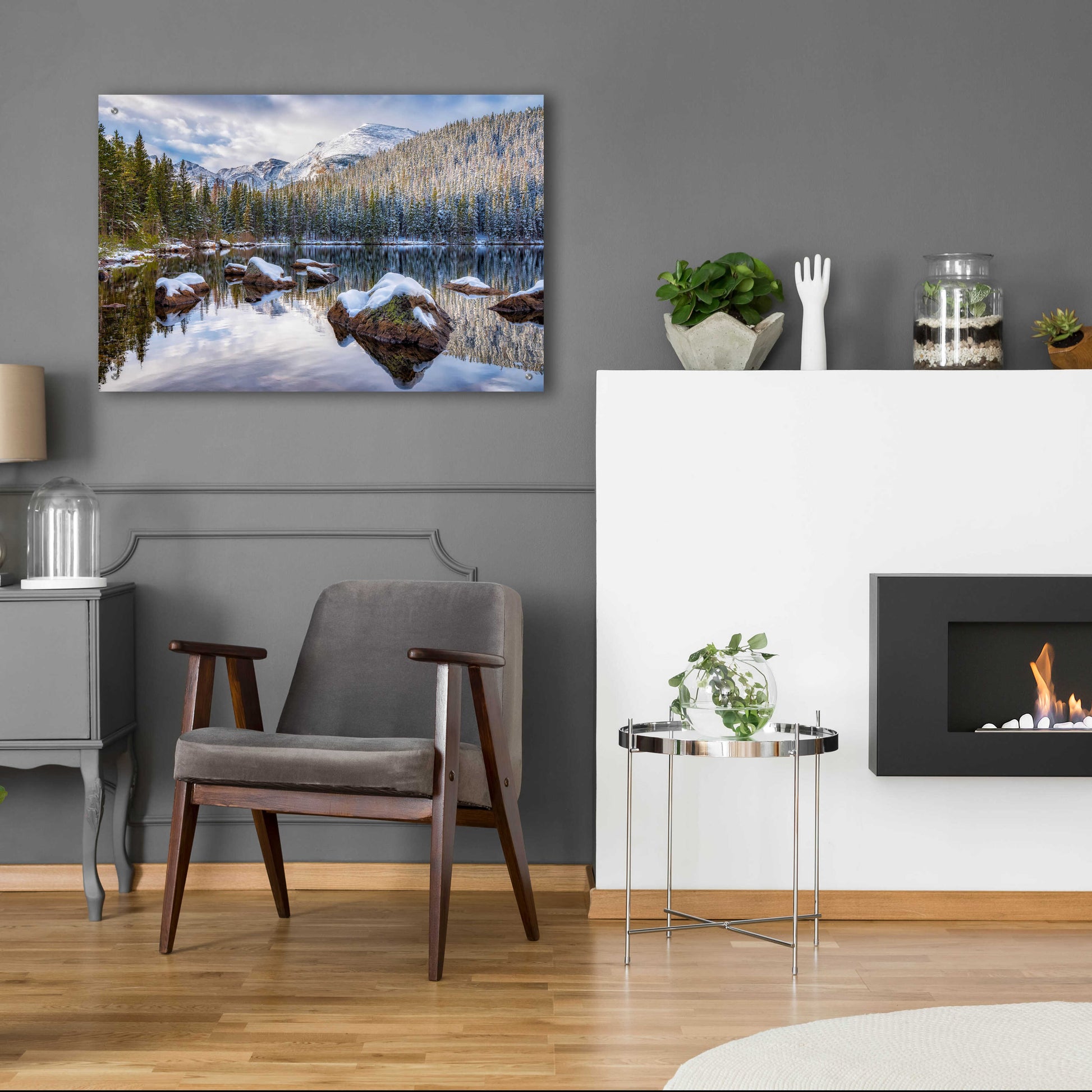 Epic Art 'Bear Lake Holiday - Rocky Mountain National Park' by Darren White, Acrylic Glass Wall Art,36x24