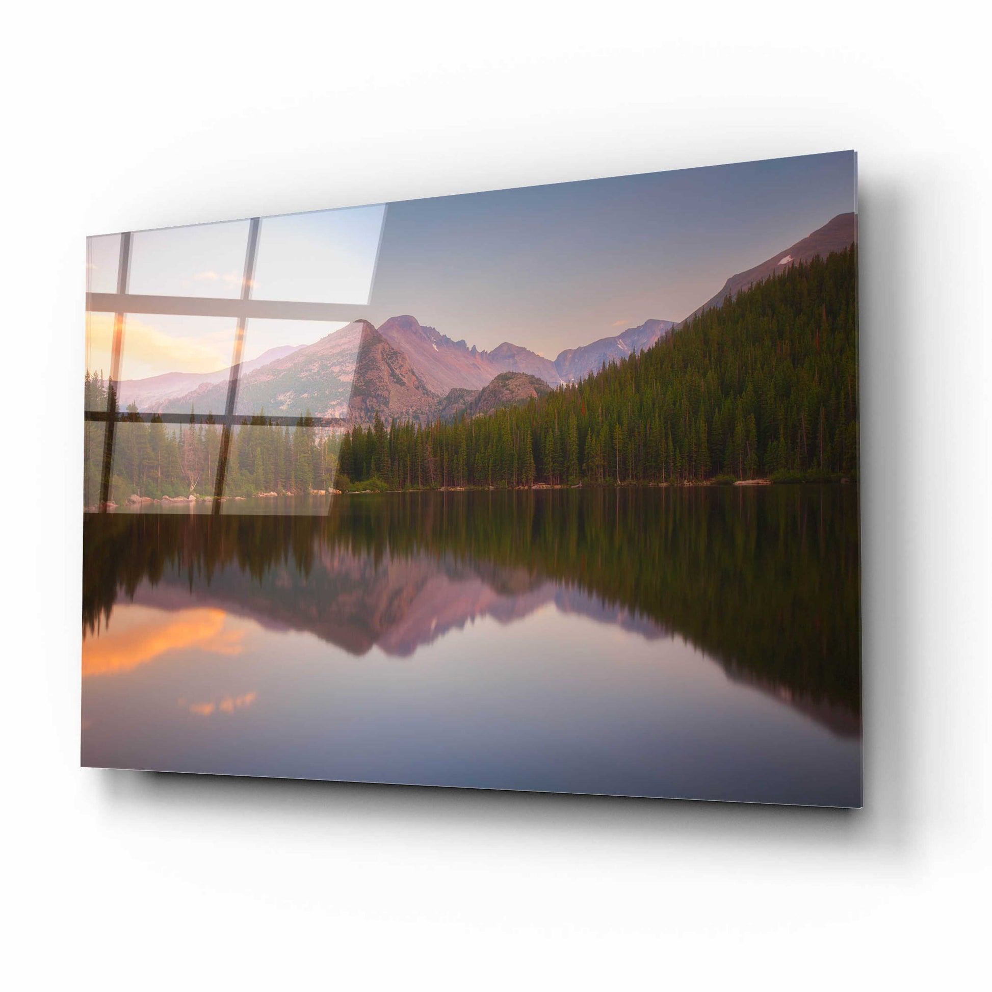 Epic Art 'Bear Lake Sunset Reflection - Rocky Mountain National Park' by Darren White, Acrylic Glass Wall Art,16x12