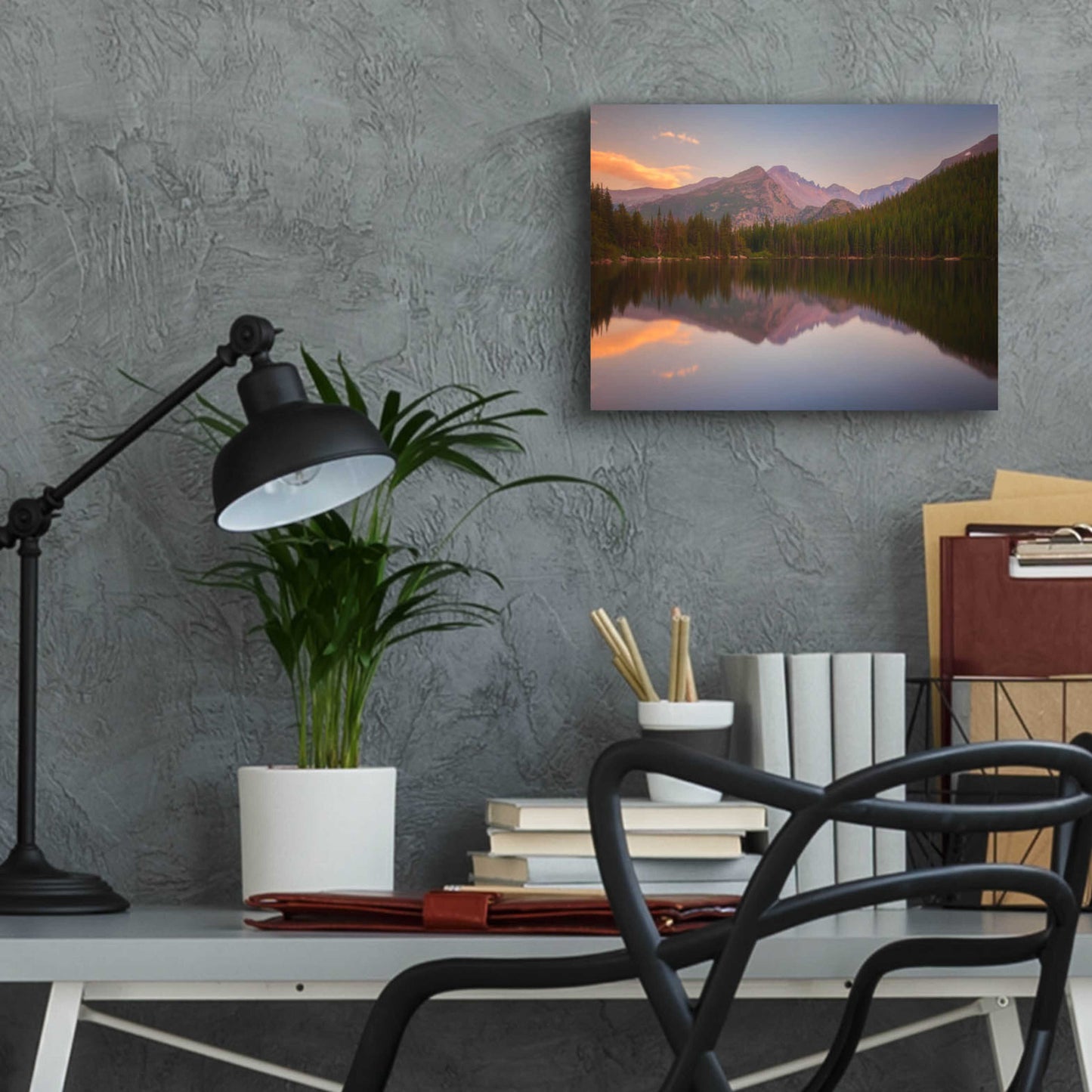 Epic Art 'Bear Lake Sunset Reflection - Rocky Mountain National Park' by Darren White, Acrylic Glass Wall Art,16x12