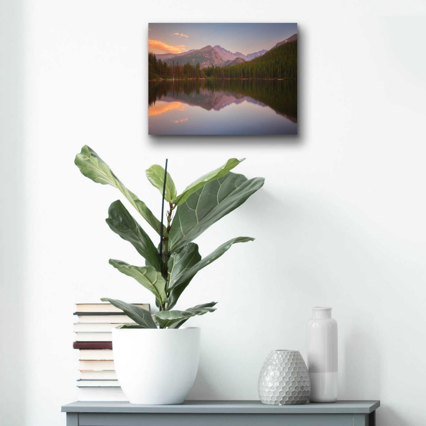 Epic Art 'Bear Lake Sunset Reflection - Rocky Mountain National Park' by Darren White, Acrylic Glass Wall Art,16x12