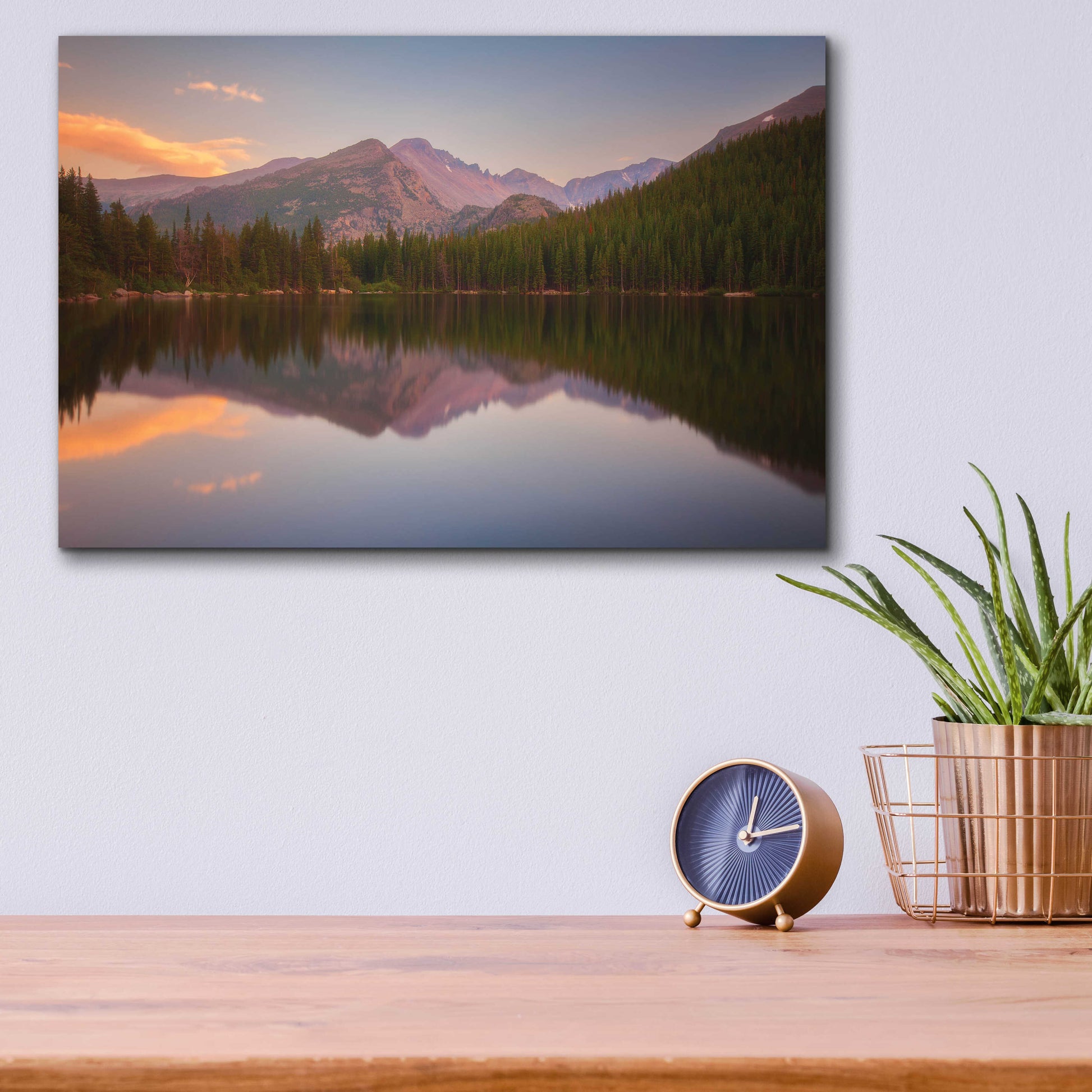 Epic Art 'Bear Lake Sunset Reflection - Rocky Mountain National Park' by Darren White, Acrylic Glass Wall Art,16x12