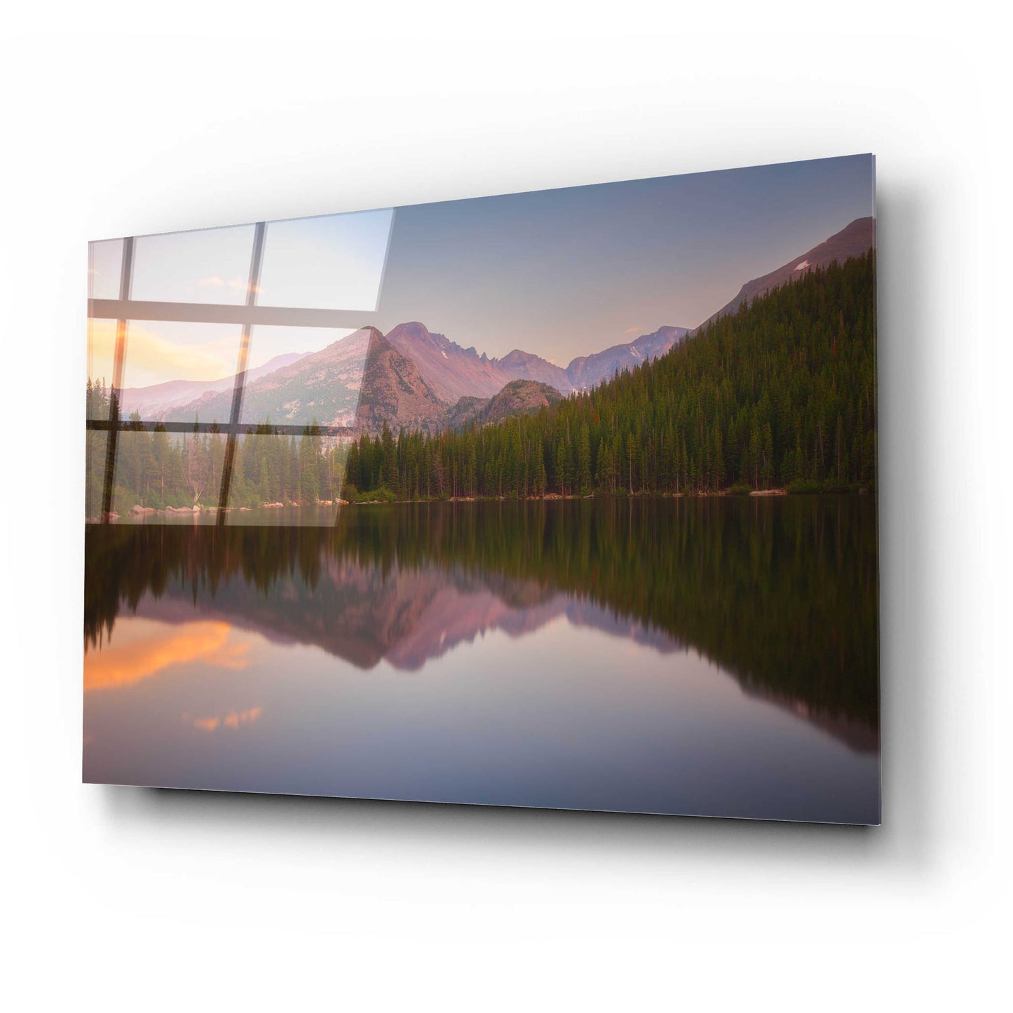 Epic Art 'Bear Lake Sunset Reflection - Rocky Mountain National Park' by Darren White, Acrylic Glass Wall Art,24x16