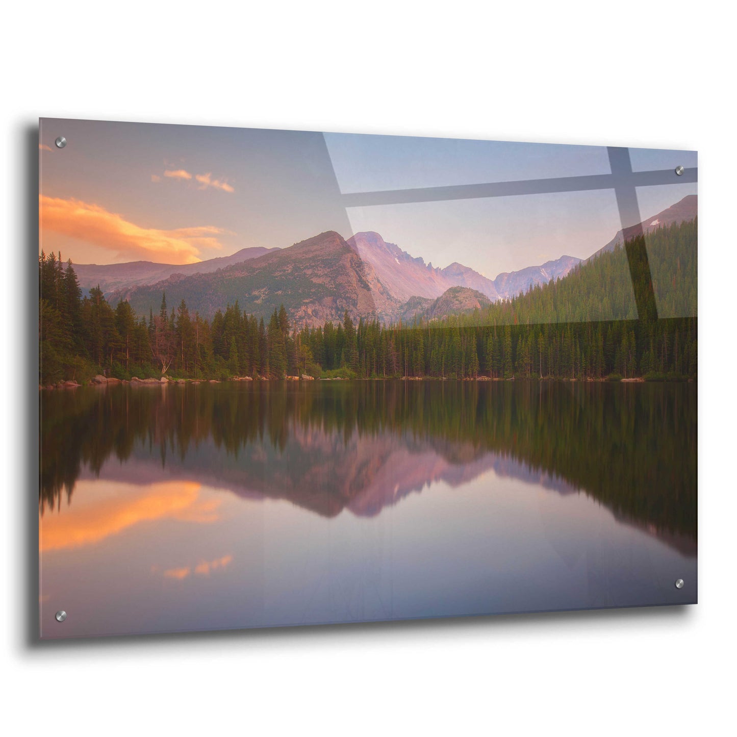 Epic Art 'Bear Lake Sunset Reflection - Rocky Mountain National Park' by Darren White, Acrylic Glass Wall Art,36x24