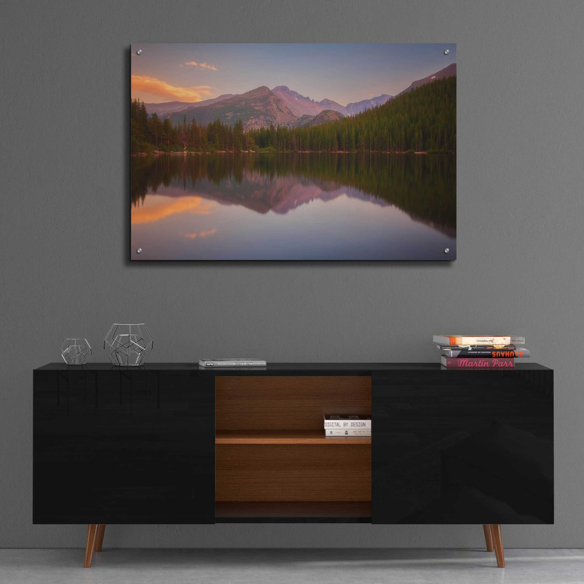 Epic Art 'Bear Lake Sunset Reflection - Rocky Mountain National Park' by Darren White, Acrylic Glass Wall Art,36x24