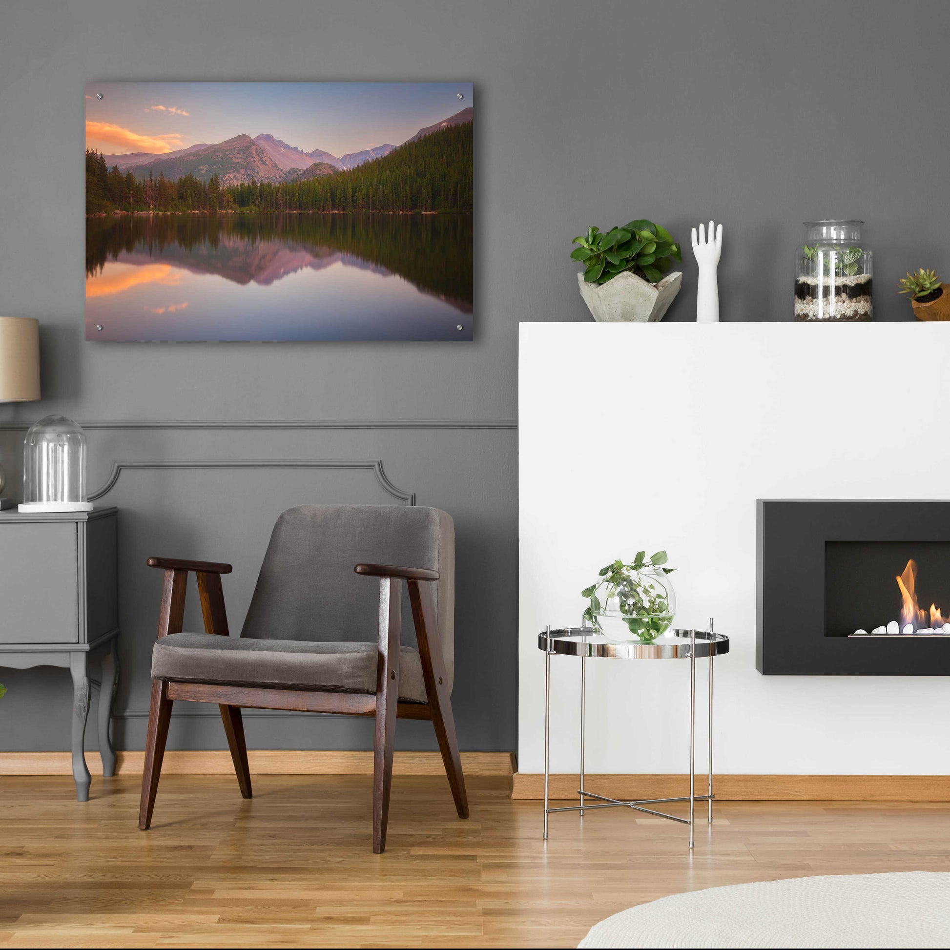 Epic Art 'Bear Lake Sunset Reflection - Rocky Mountain National Park' by Darren White, Acrylic Glass Wall Art,36x24