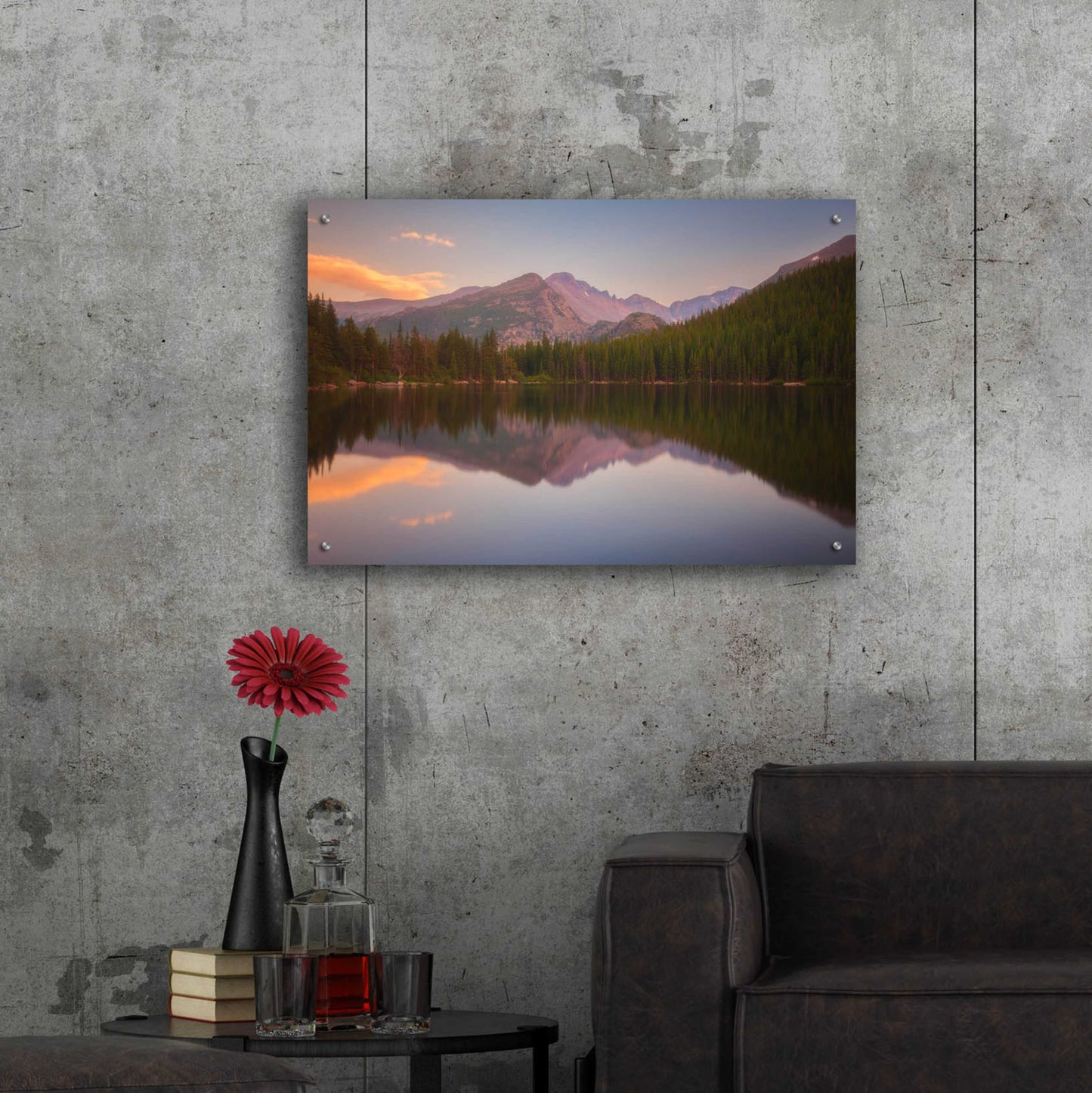 Epic Art 'Bear Lake Sunset Reflection - Rocky Mountain National Park' by Darren White, Acrylic Glass Wall Art,36x24