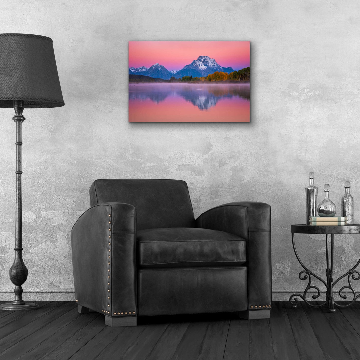 Epic Art 'Belt of Venus at Oxbow - Grand Teton National Park' by Darren White, Acrylic Glass Wall Art,24x16