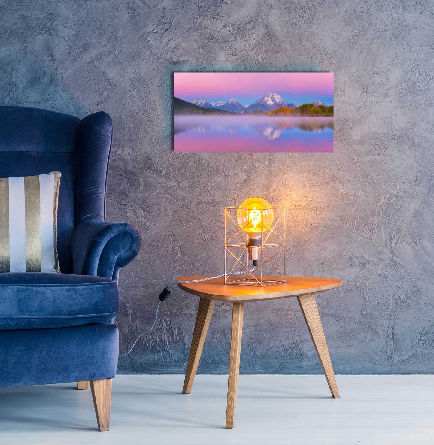 Epic Art 'Belt of Venus at Oxbow Bend - Grand Teton National Park' by Darren White, Acrylic Glass Wall Art,24x12