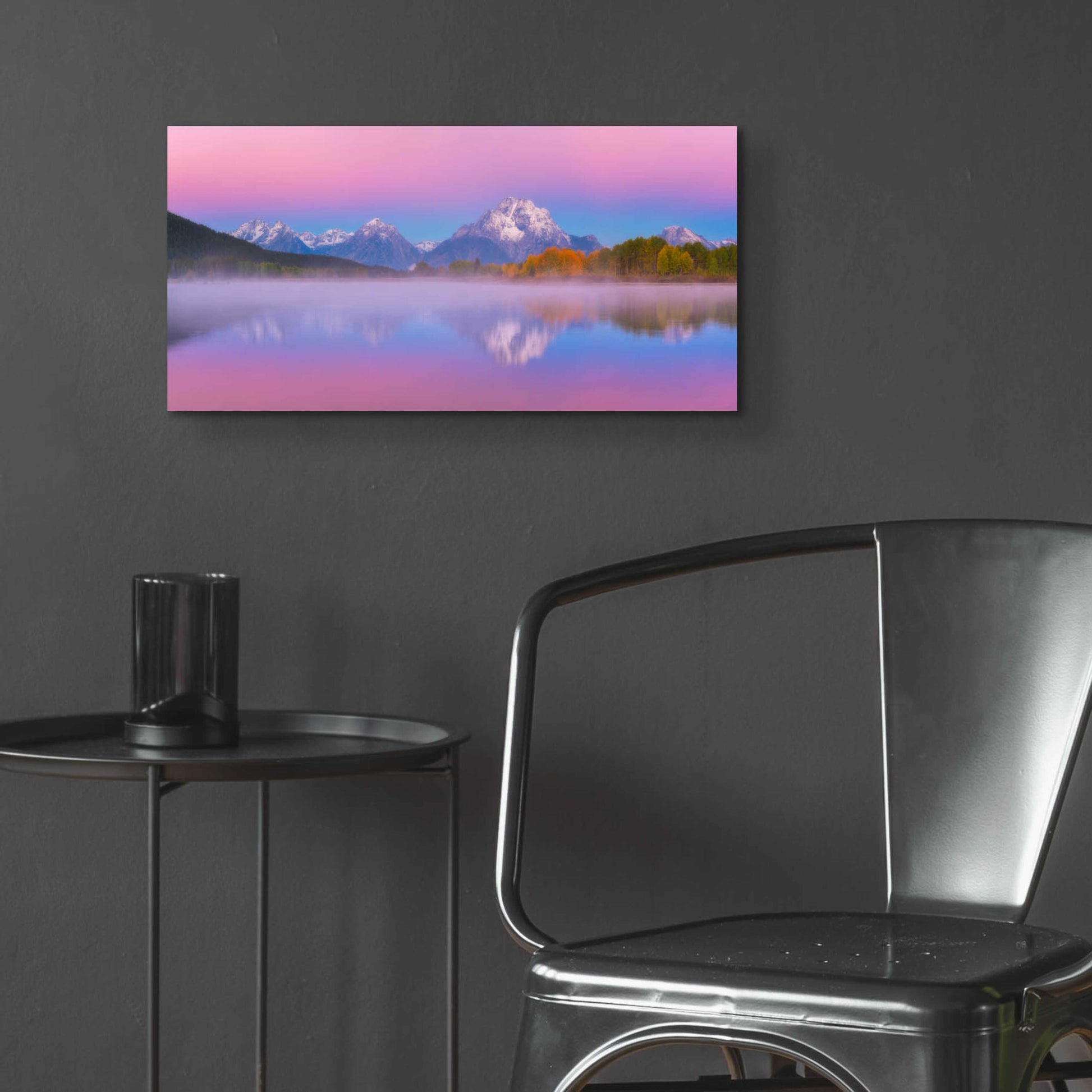 Epic Art 'Belt of Venus at Oxbow Bend - Grand Teton National Park' by Darren White, Acrylic Glass Wall Art,24x12