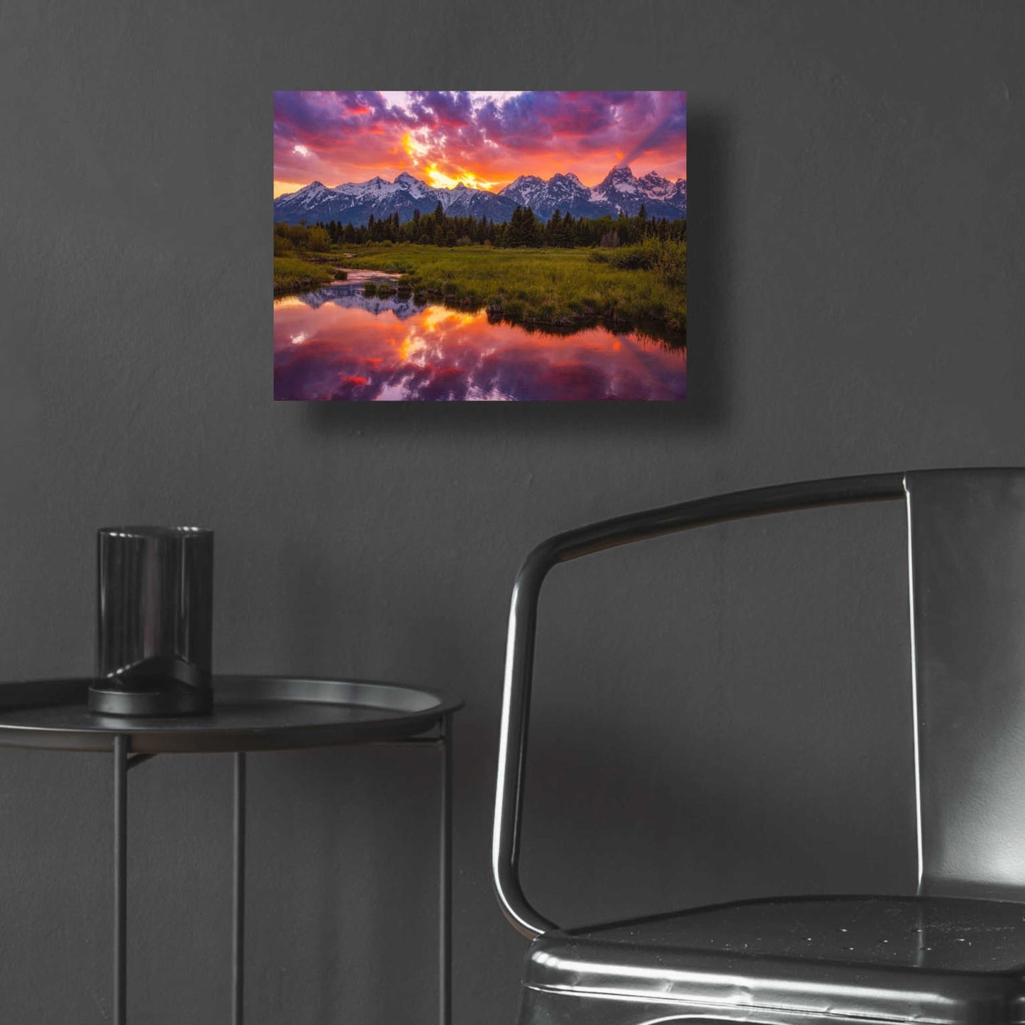 Epic Art 'Black Ponds Sunset - Grand Teton National Park' by Darren White, Acrylic Glass Wall Art,16x12