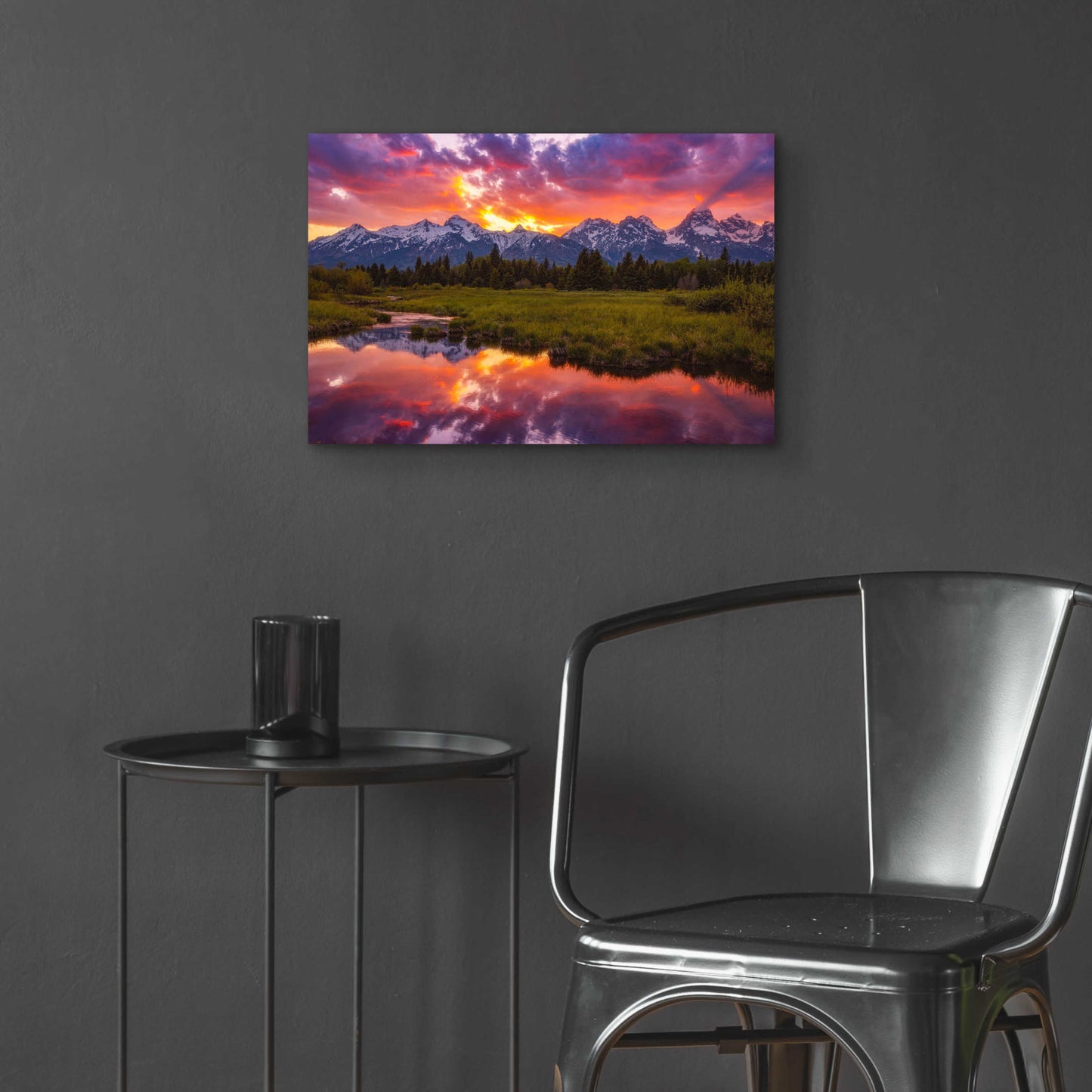 Epic Art 'Black Ponds Sunset - Grand Teton National Park' by Darren White, Acrylic Glass Wall Art,24x16