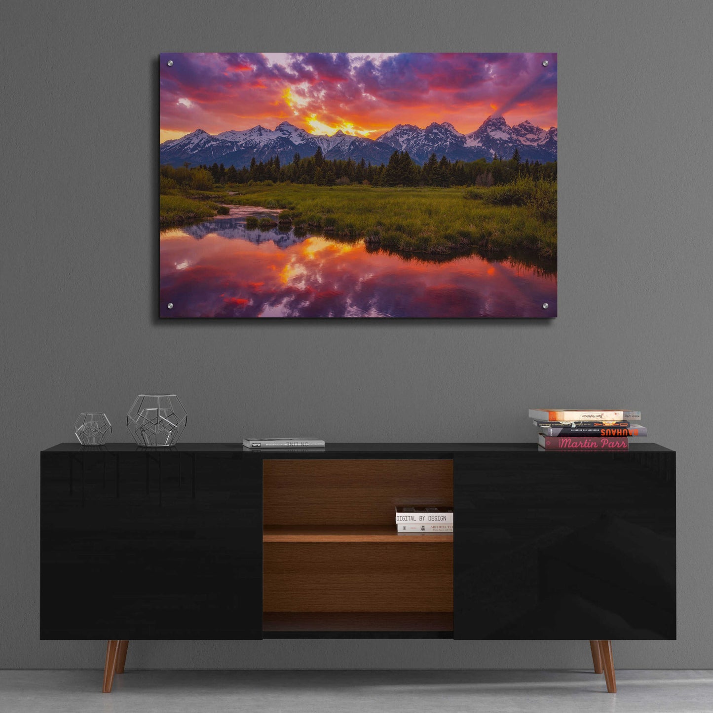 Epic Art 'Black Ponds Sunset - Grand Teton National Park' by Darren White, Acrylic Glass Wall Art,36x24