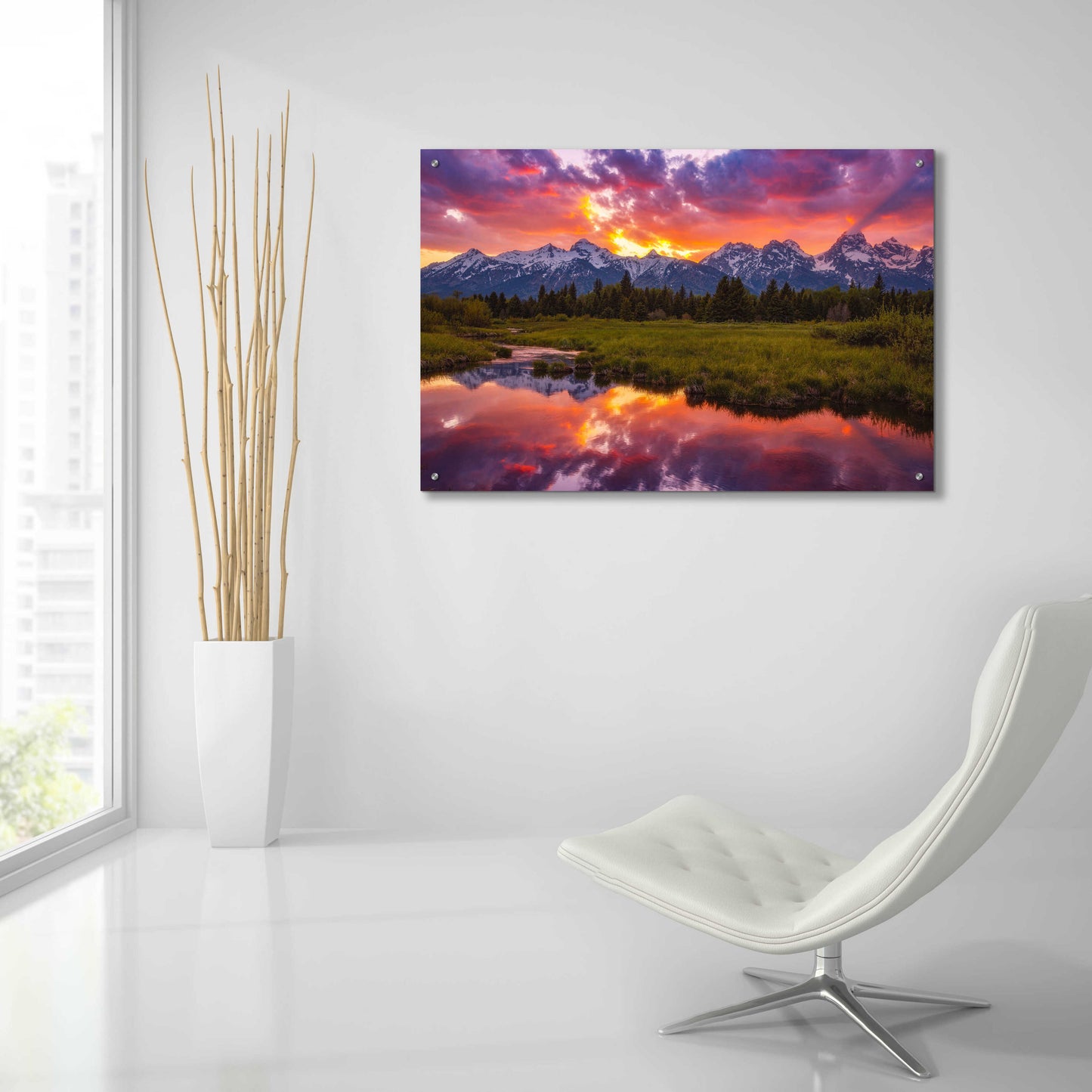 Epic Art 'Black Ponds Sunset - Grand Teton National Park' by Darren White, Acrylic Glass Wall Art,36x24