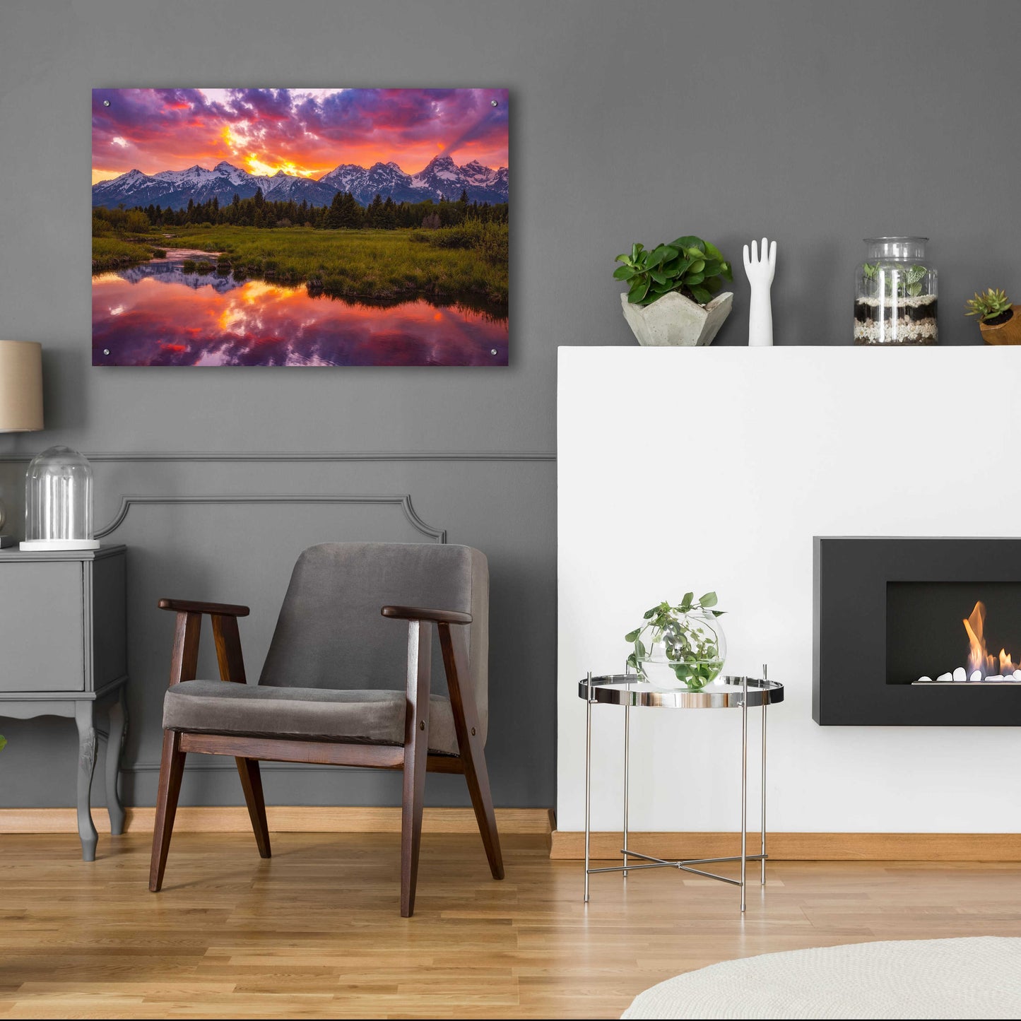 Epic Art 'Black Ponds Sunset - Grand Teton National Park' by Darren White, Acrylic Glass Wall Art,36x24