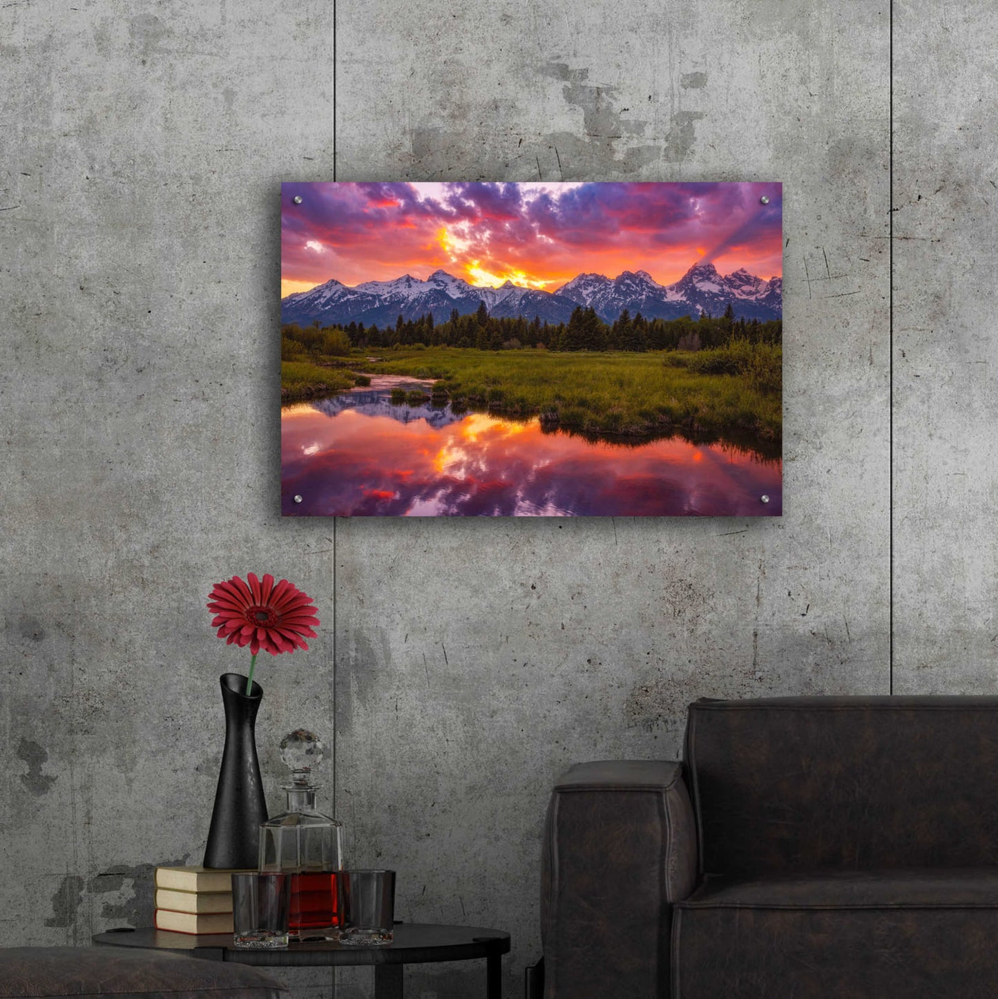 Epic Art 'Black Ponds Sunset - Grand Teton National Park' by Darren White, Acrylic Glass Wall Art,36x24