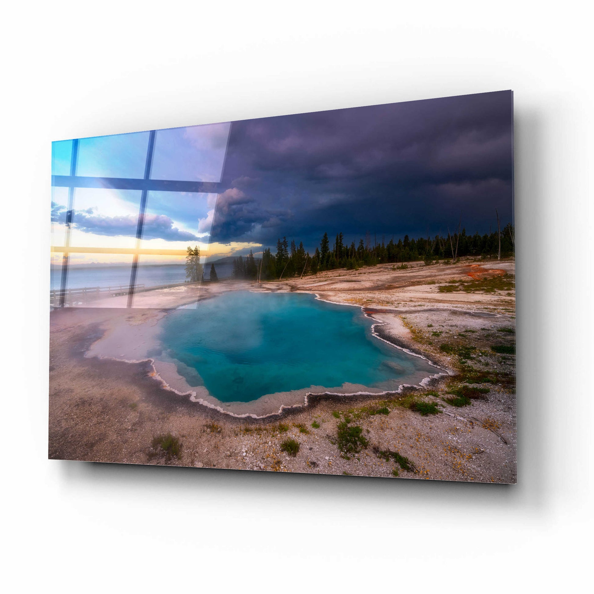 Epic Art 'Black Pool Storm - Yellowstone National Park' by Darren White, Acrylic Glass Wall Art,16x12