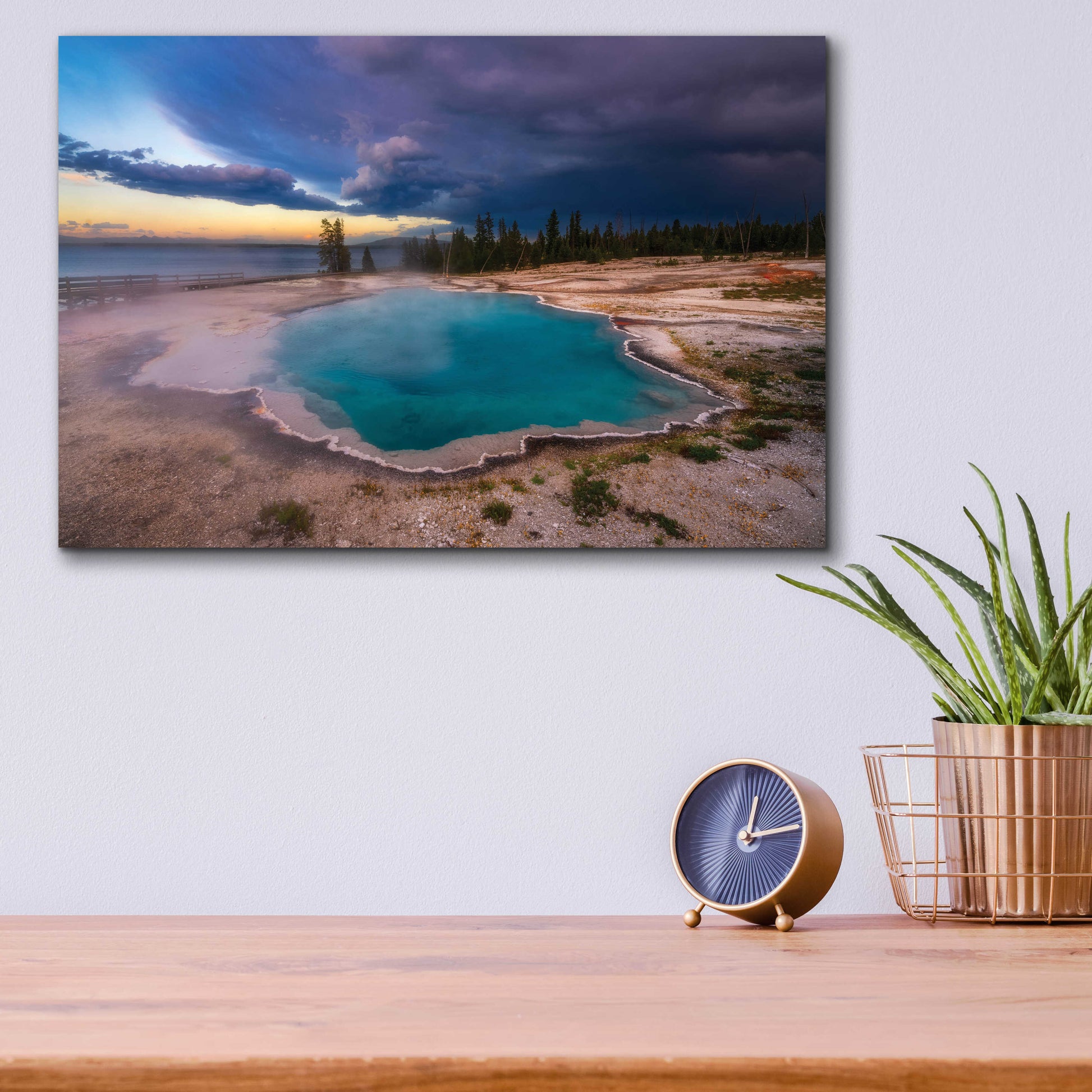 Epic Art 'Black Pool Storm - Yellowstone National Park' by Darren White, Acrylic Glass Wall Art,16x12