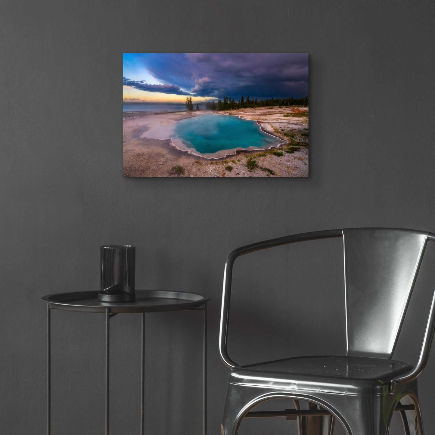 Epic Art 'Black Pool Storm - Yellowstone National Park' by Darren White, Acrylic Glass Wall Art,24x16