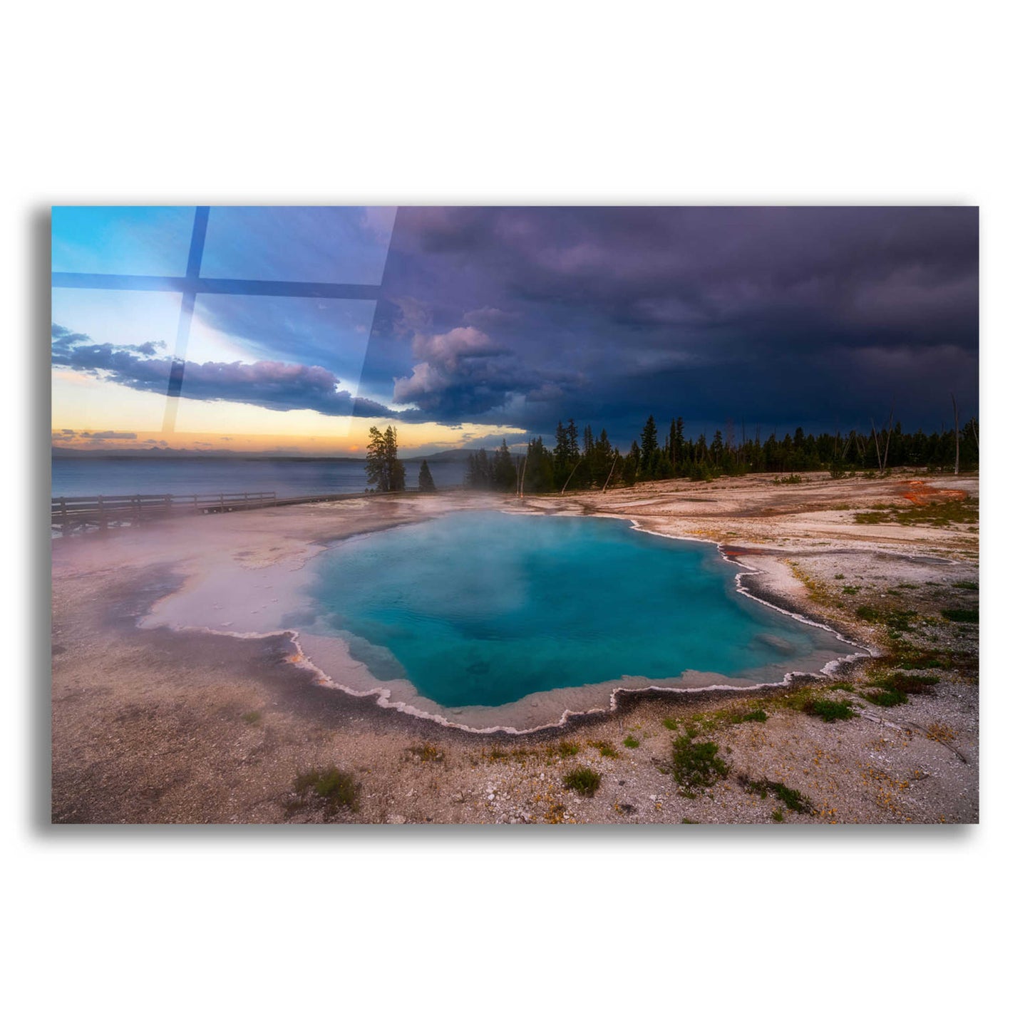 Epic Art 'Black Pool Storm - Yellowstone National Park' by Darren White, Acrylic Glass Wall Art,24x16