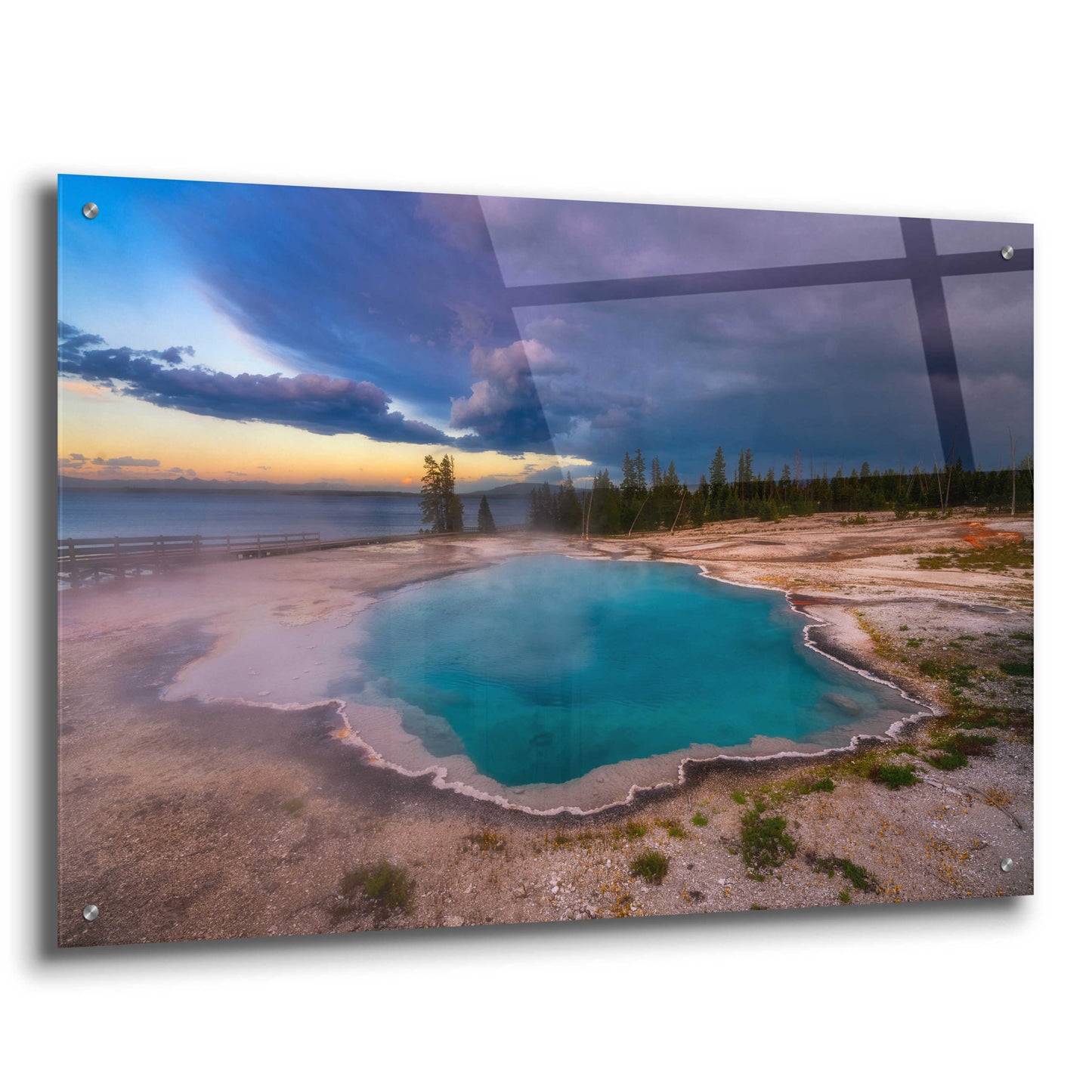 Epic Art 'Black Pool Storm - Yellowstone National Park' by Darren White, Acrylic Glass Wall Art,36x24