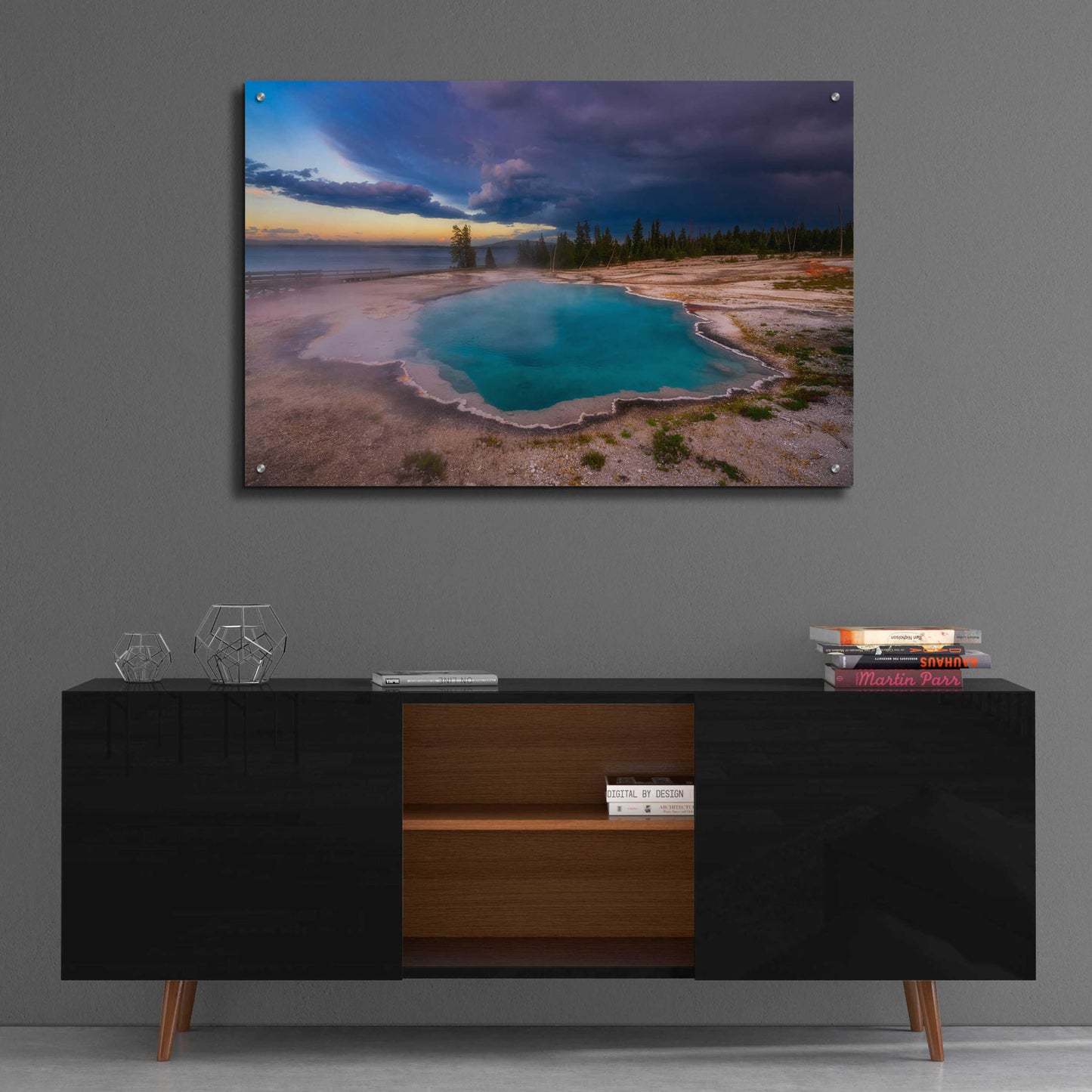 Epic Art 'Black Pool Storm - Yellowstone National Park' by Darren White, Acrylic Glass Wall Art,36x24