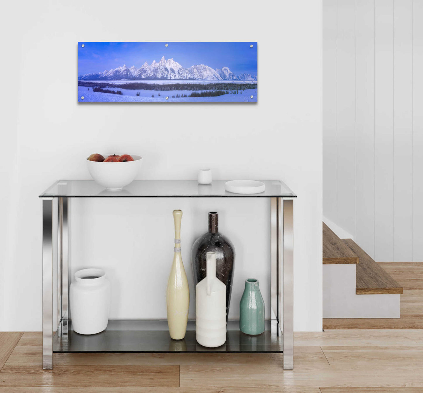 Epic Art 'Blue Hour in the Tetons - Grand Teton National Park' by Darren White, Acrylic Glass Wall Art,36x12