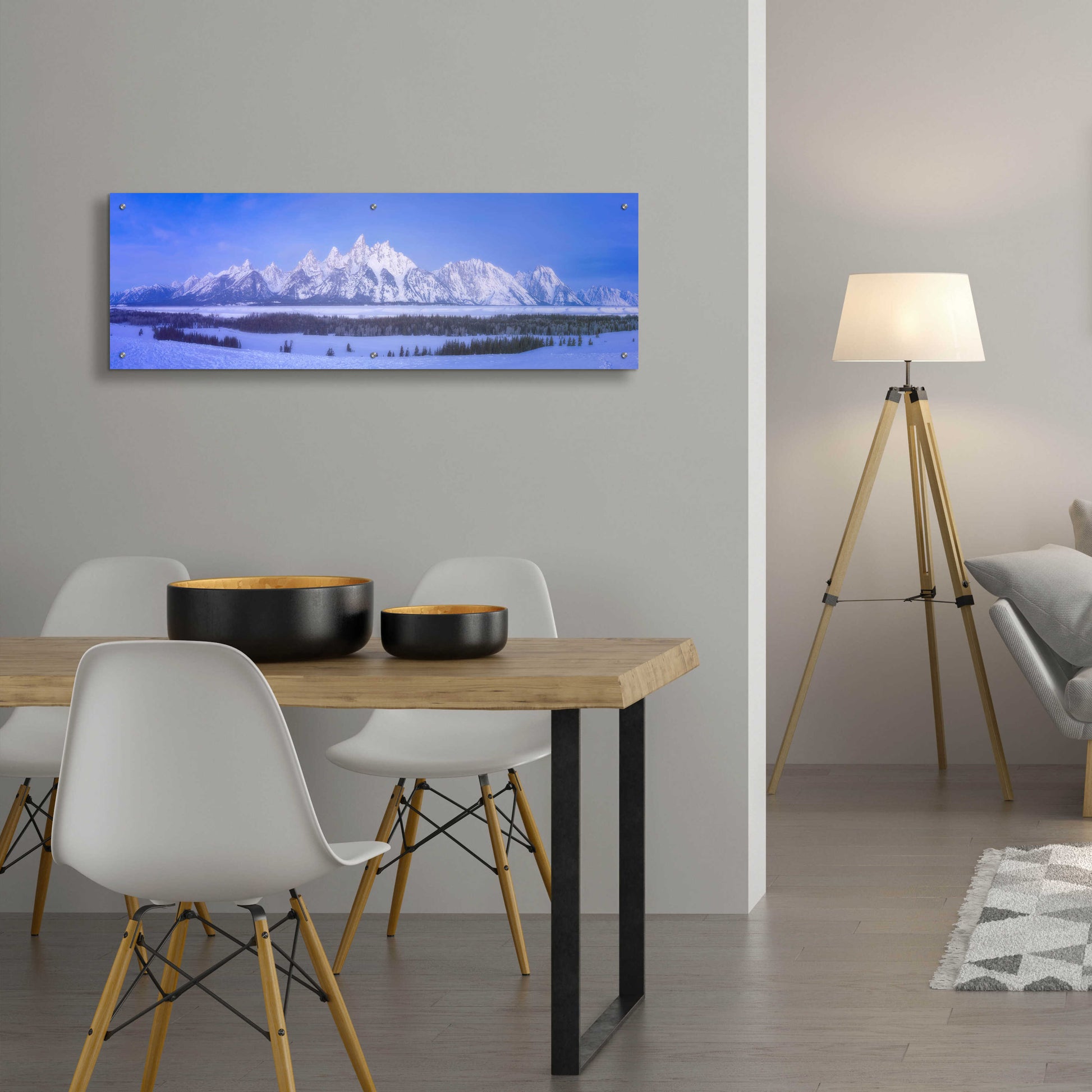 Epic Art 'Blue Hour in the Tetons - Grand Teton National Park' by Darren White, Acrylic Glass Wall Art,48x16