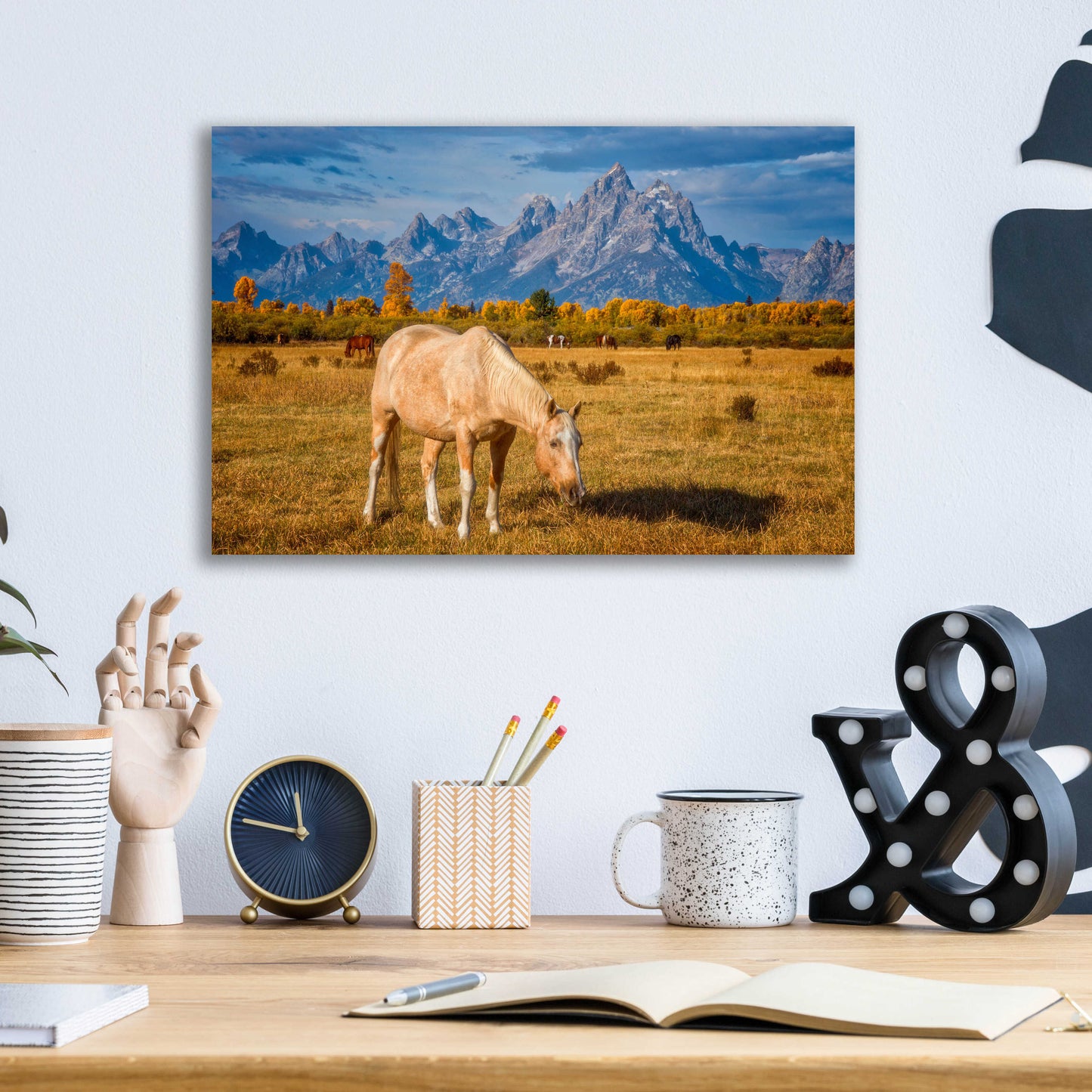 Epic Art 'Breakfast in the Tetons - Grand Teton National Park' by Darren White, Acrylic Glass Wall Art,16x12