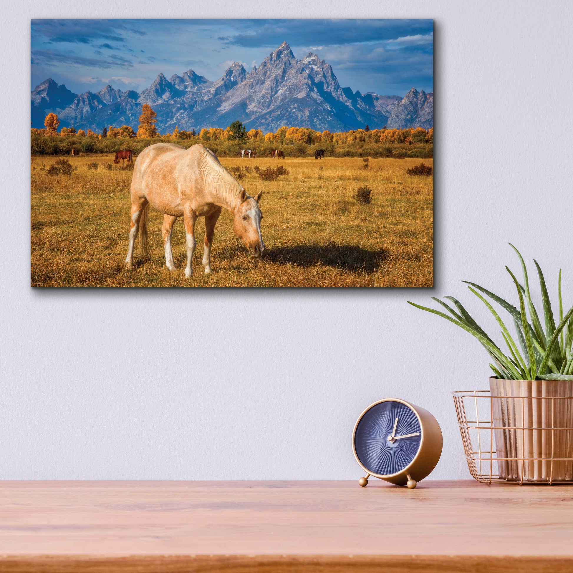 Epic Art 'Breakfast in the Tetons - Grand Teton National Park' by Darren White, Acrylic Glass Wall Art,16x12