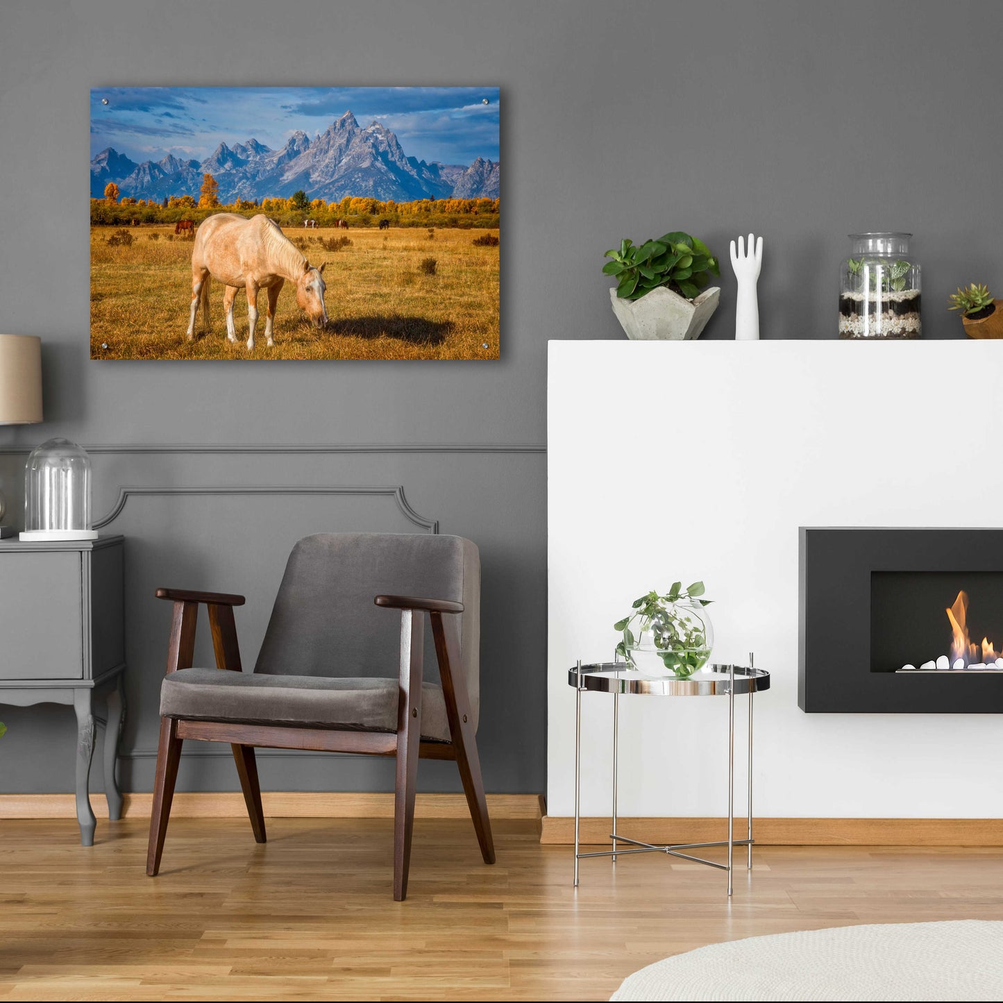 Epic Art 'Breakfast in the Tetons - Grand Teton National Park' by Darren White, Acrylic Glass Wall Art,36x24