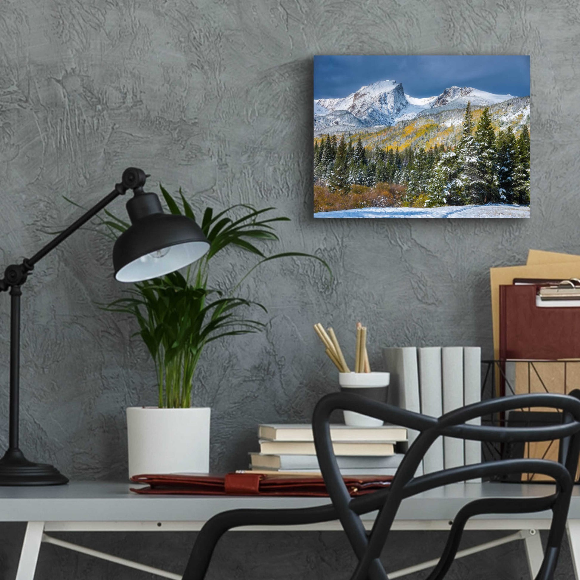 Epic Art 'Christmas In the Rockies - Rocky Mountain National Park' by Darren White, Acrylic Glass Wall Art,16x12
