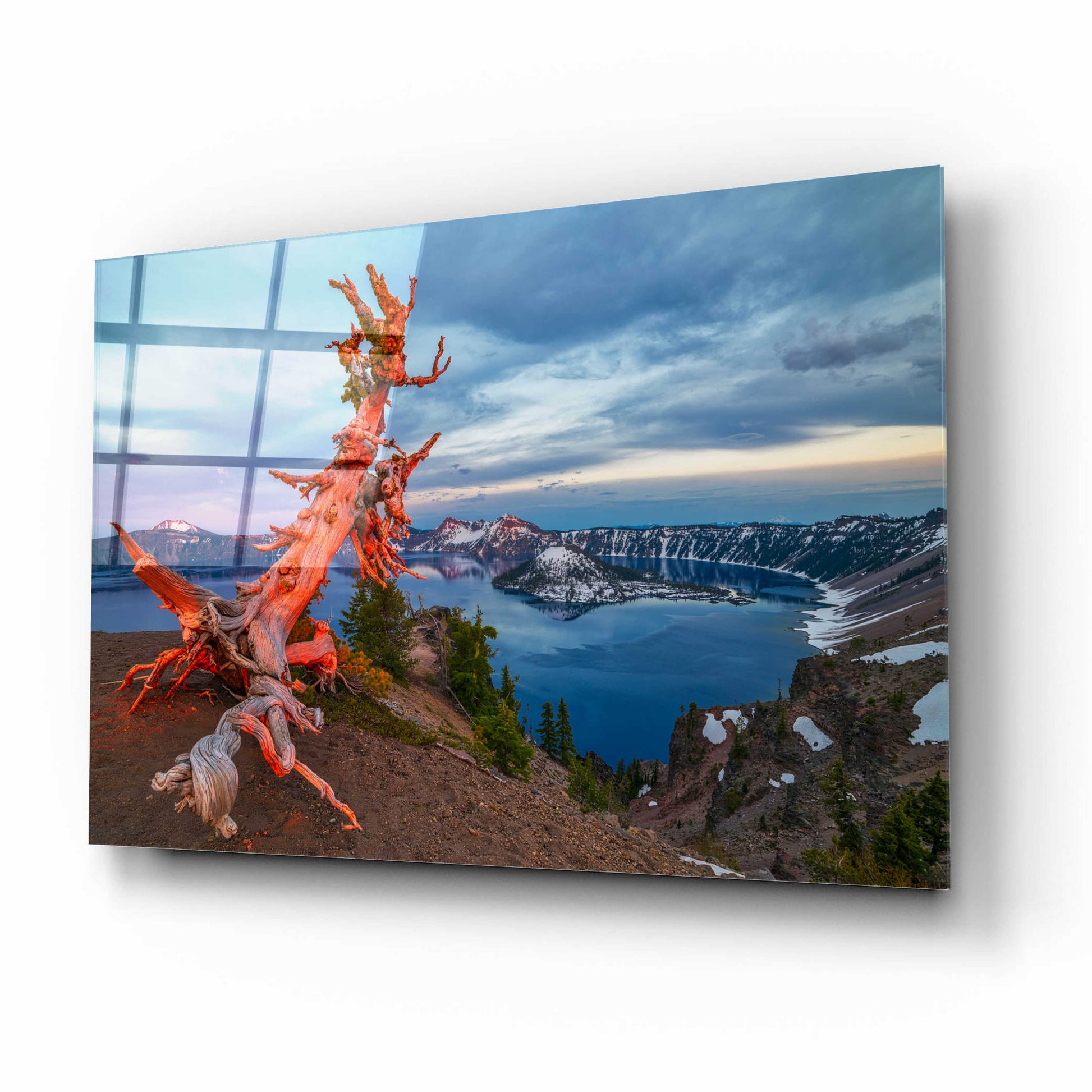 Epic Art 'Crater Lake Sunset Light - Crater Lake National Park' by Darren White, Acrylic Glass Wall Art,16x12