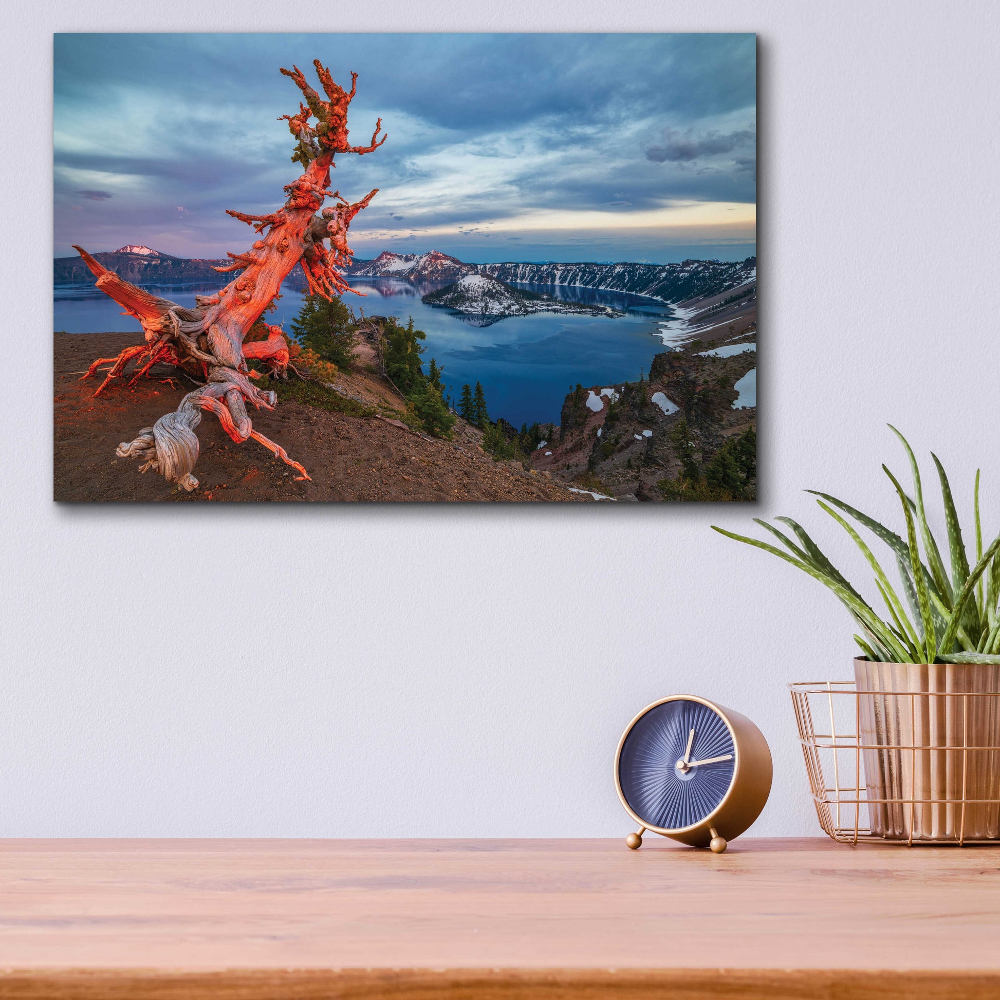 Epic Art 'Crater Lake Sunset Light - Crater Lake National Park' by Darren White, Acrylic Glass Wall Art,16x12