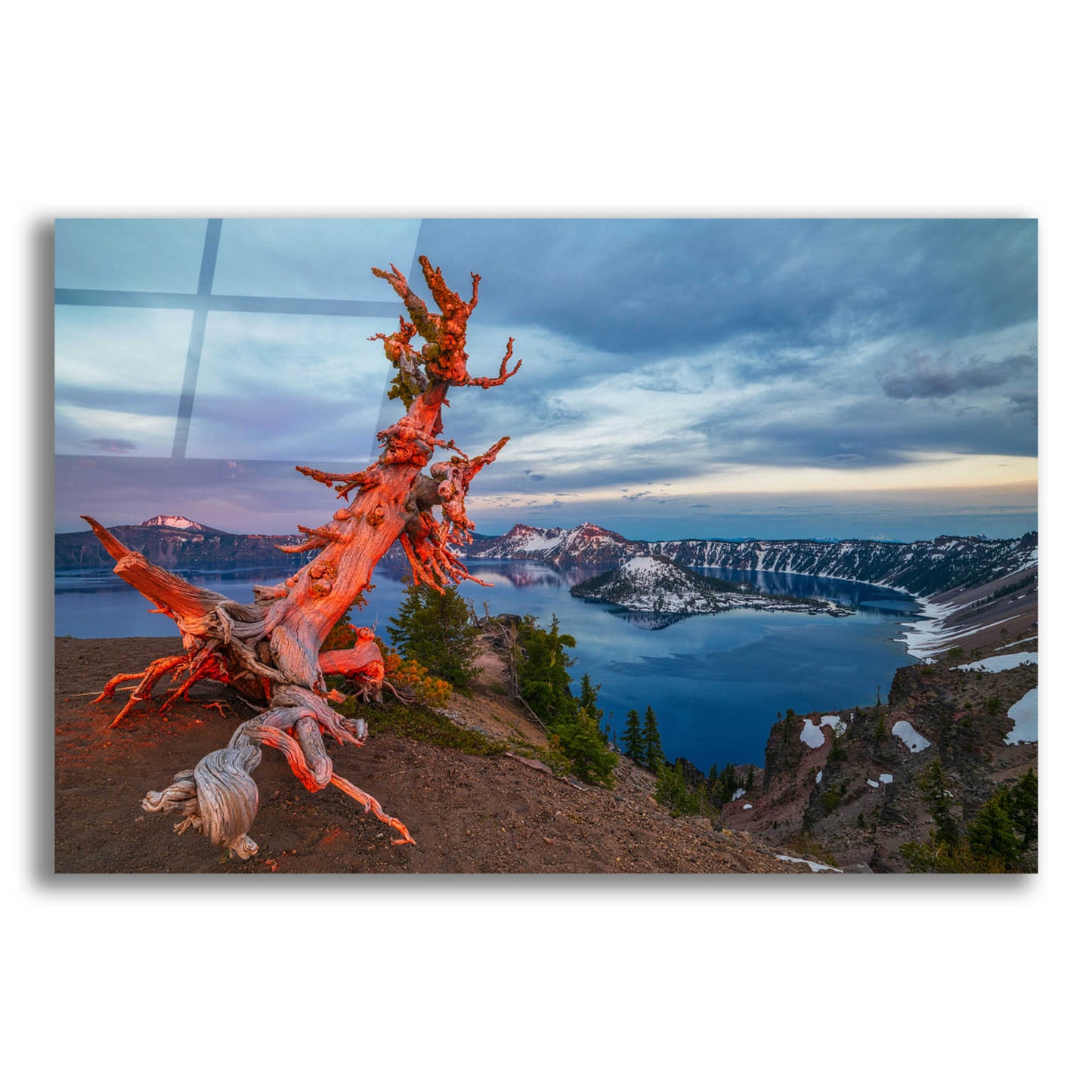 Epic Art 'Crater Lake Sunset Light - Crater Lake National Park' by Darren White, Acrylic Glass Wall Art,24x16