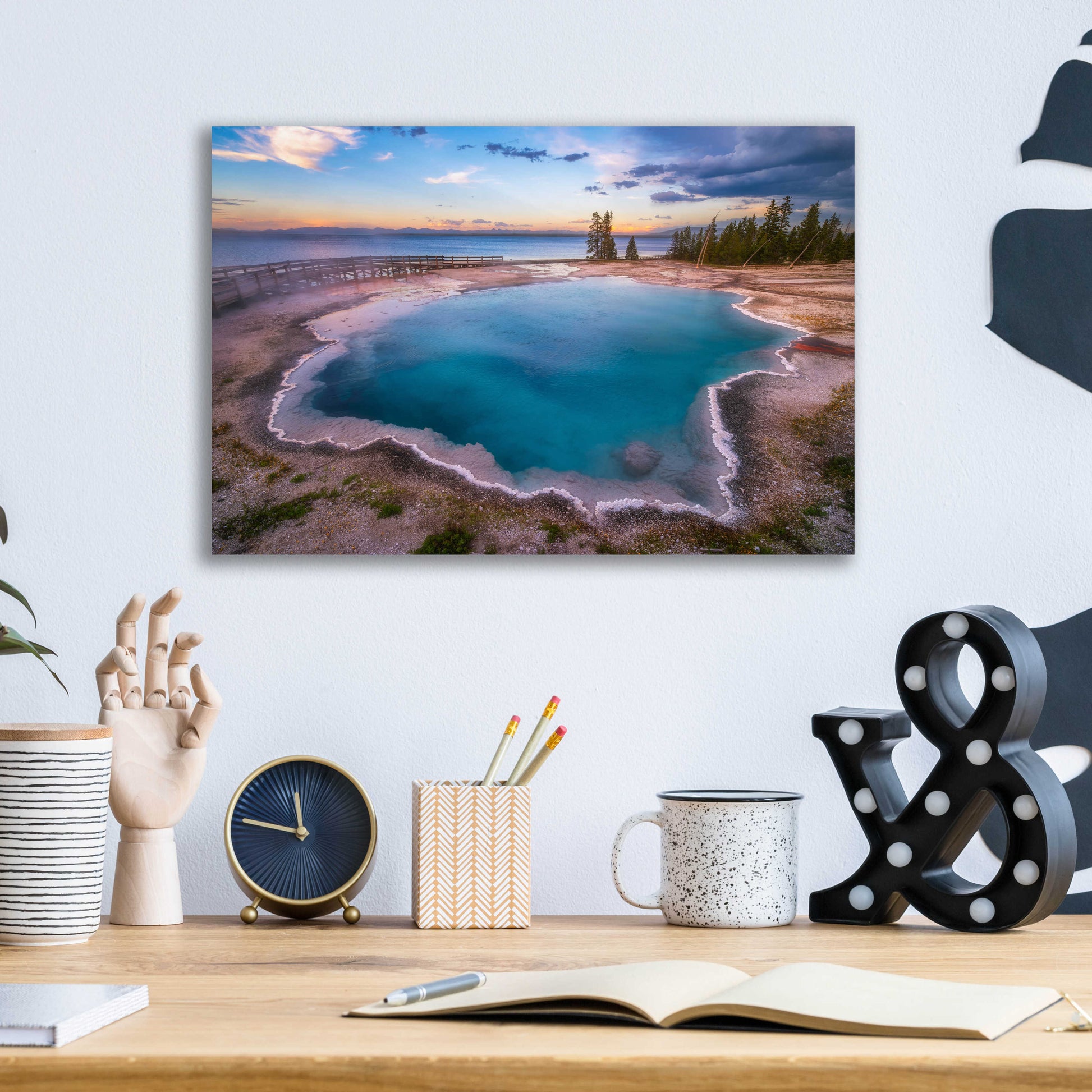 Epic Art 'Deep Blue copy - Yellowstone National Park' by Darren White, Acrylic Glass Wall Art,16x12