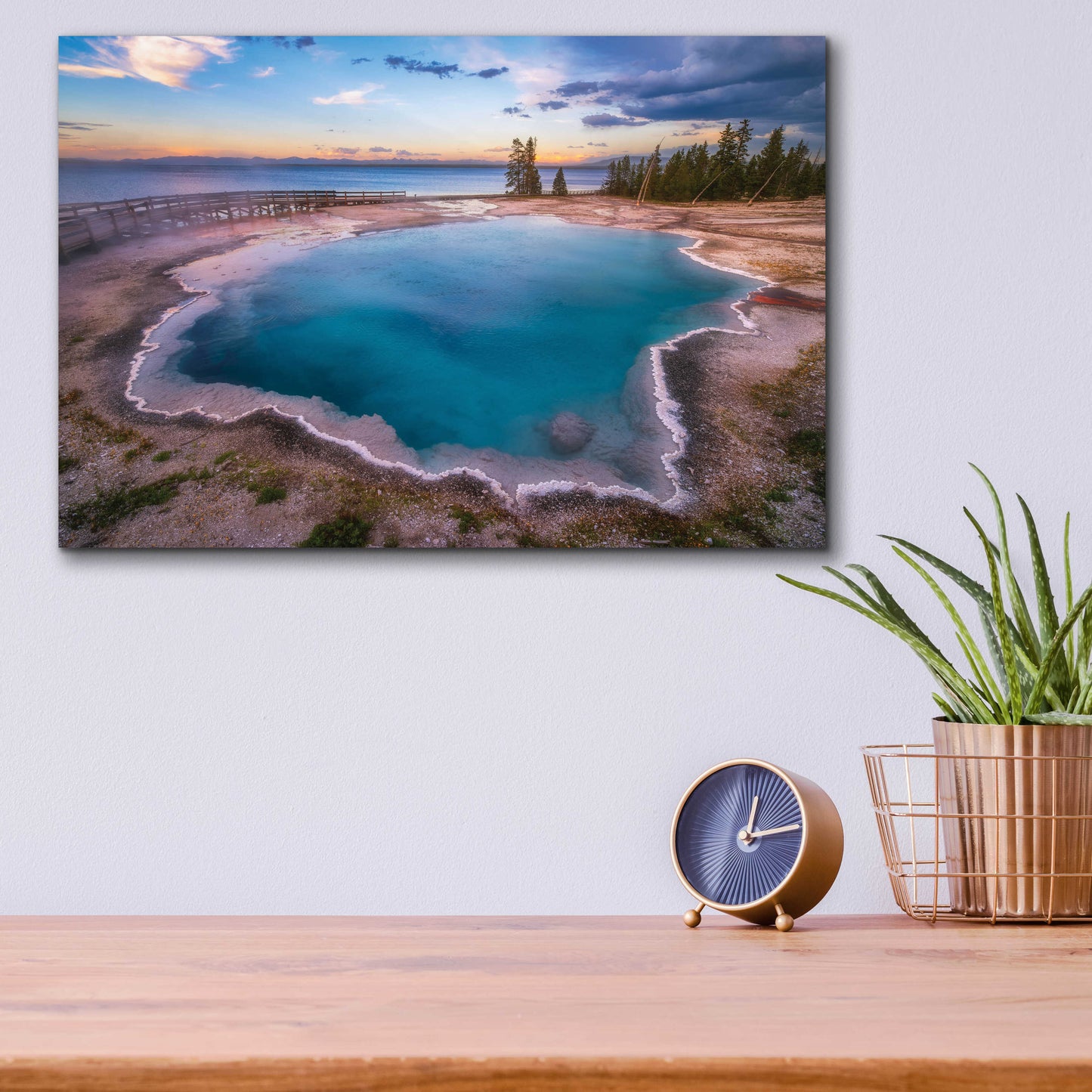 Epic Art 'Deep Blue copy - Yellowstone National Park' by Darren White, Acrylic Glass Wall Art,16x12