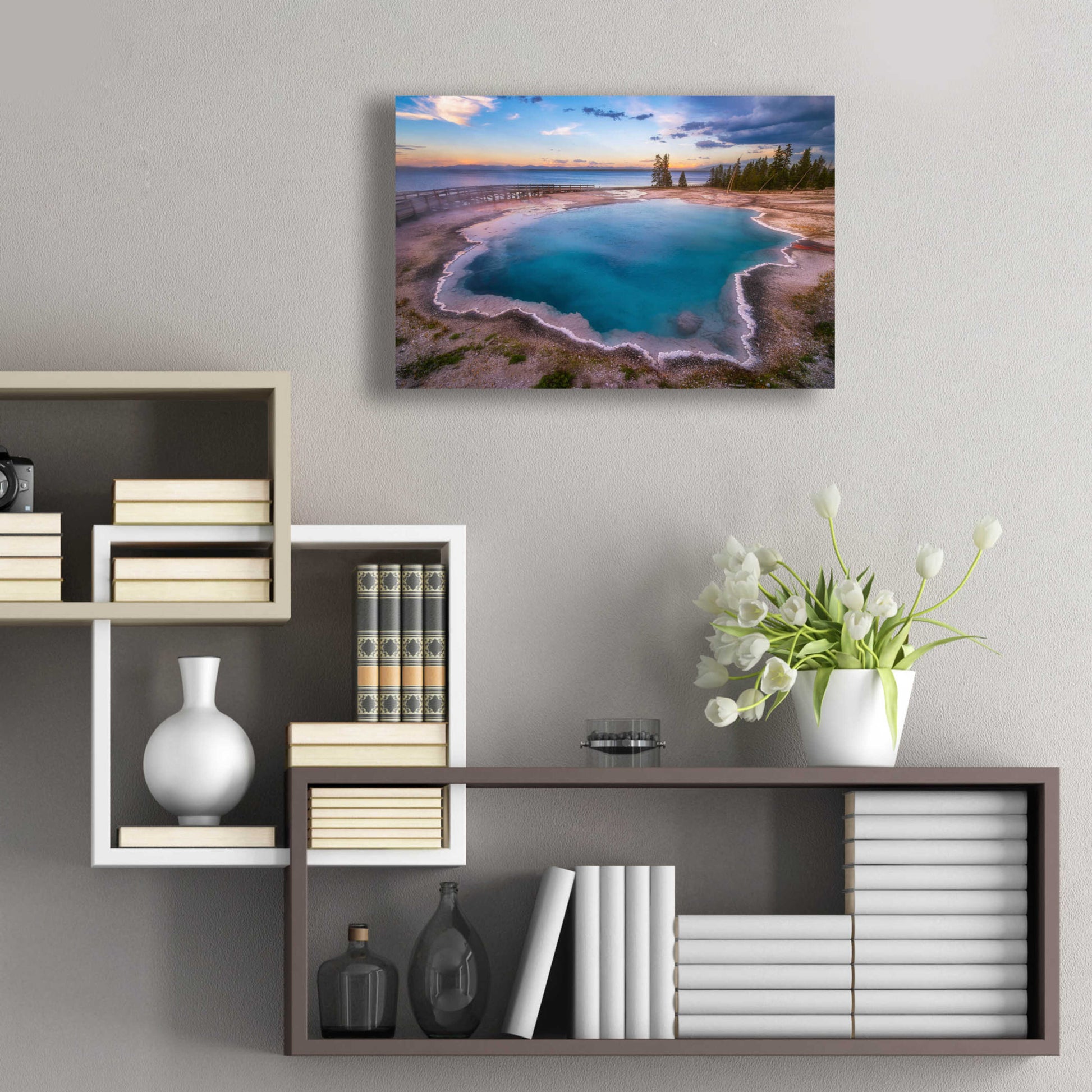 Epic Art 'Deep Blue copy - Yellowstone National Park' by Darren White, Acrylic Glass Wall Art,24x16