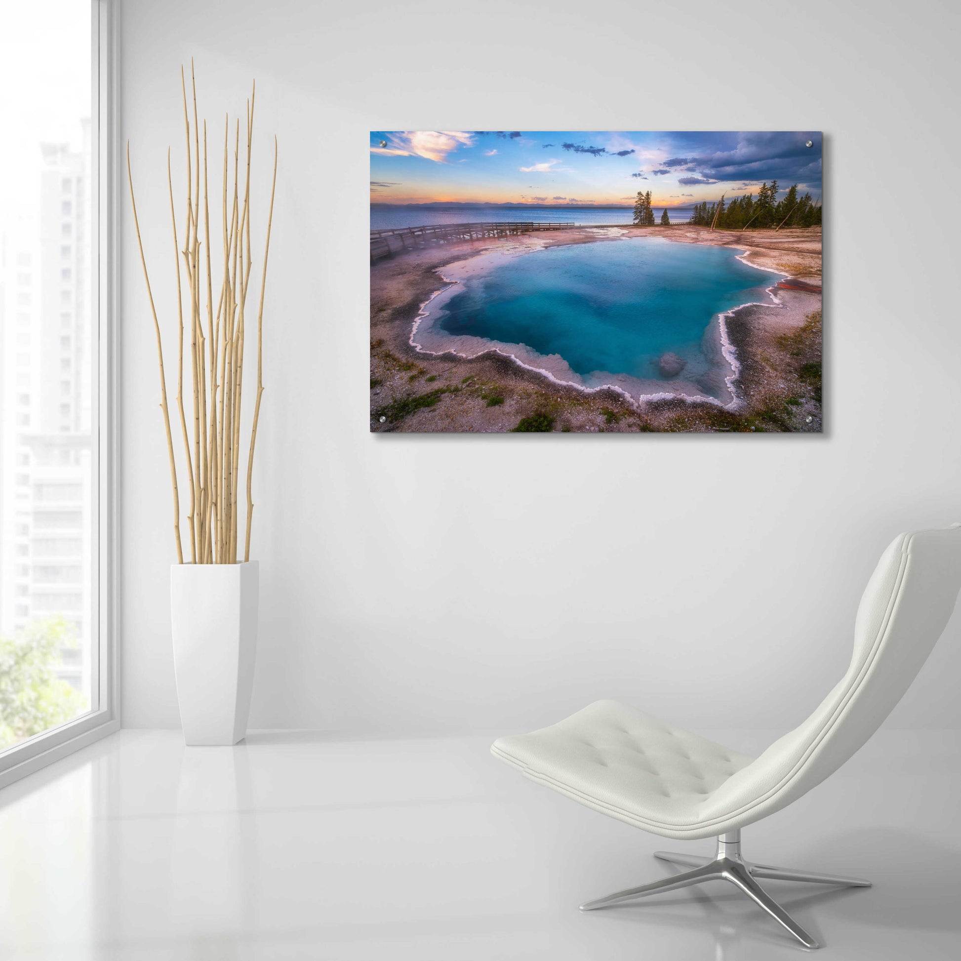 Epic Art 'Deep Blue copy - Yellowstone National Park' by Darren White, Acrylic Glass Wall Art,36x24