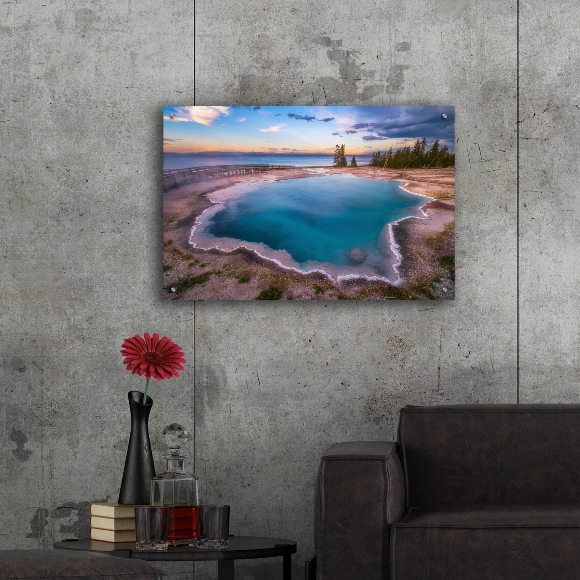 Epic Art 'Deep Blue copy - Yellowstone National Park' by Darren White, Acrylic Glass Wall Art,36x24