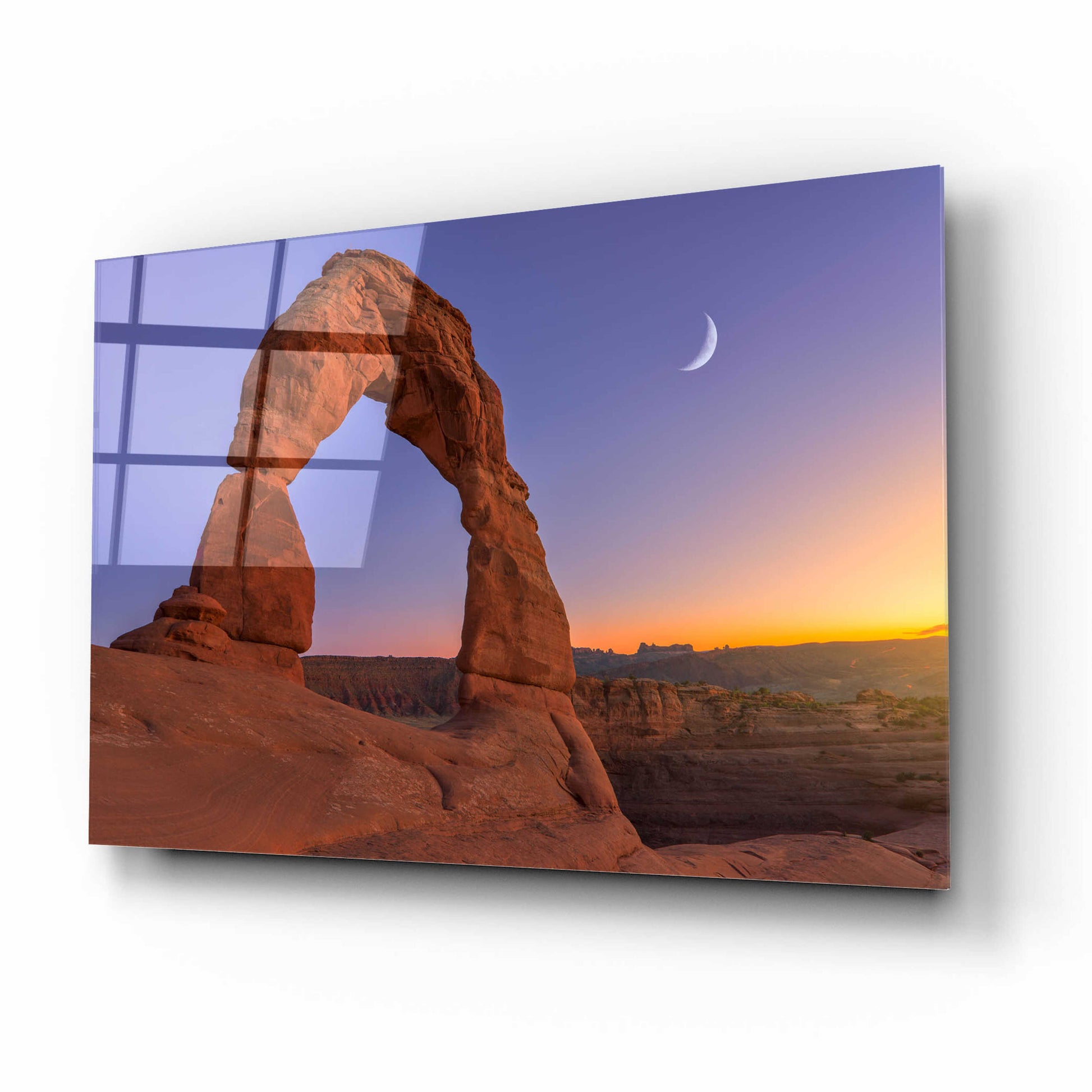 Epic Art 'Delicate Moon - Arches National Park' by Darren White, Acrylic Glass Wall Art,16x12