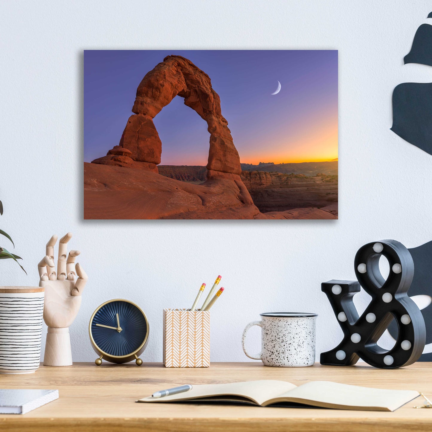 Epic Art 'Delicate Moon - Arches National Park' by Darren White, Acrylic Glass Wall Art,16x12