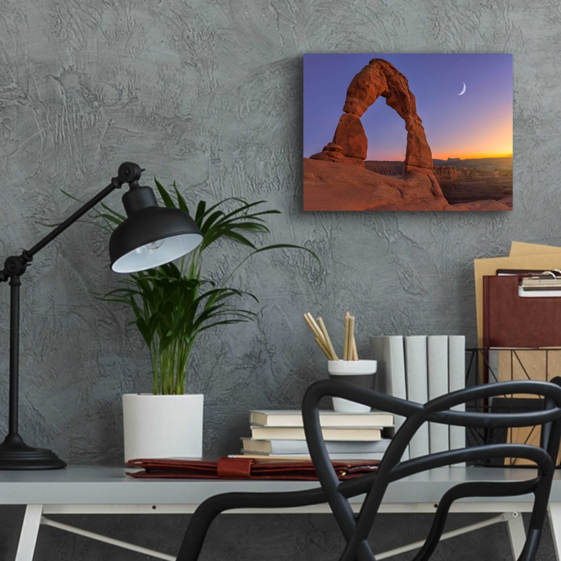 Epic Art 'Delicate Moon - Arches National Park' by Darren White, Acrylic Glass Wall Art,16x12