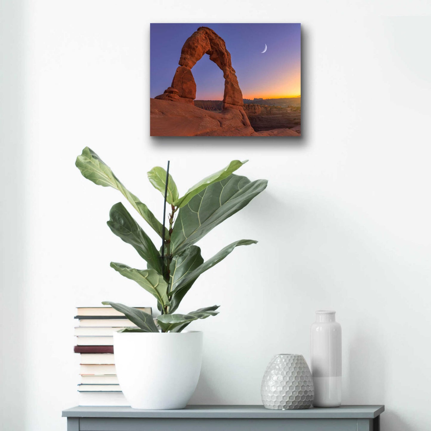 Epic Art 'Delicate Moon - Arches National Park' by Darren White, Acrylic Glass Wall Art,16x12