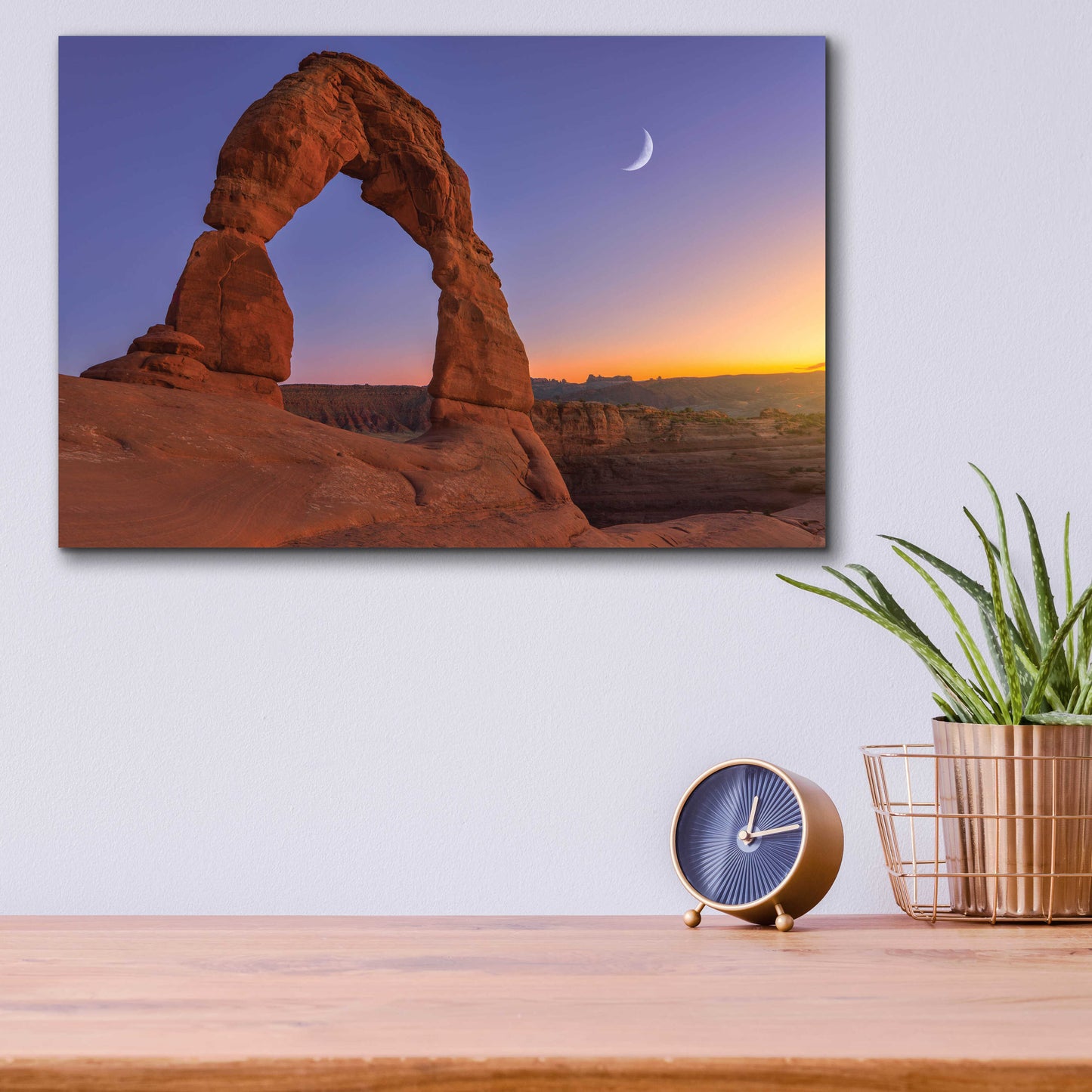 Epic Art 'Delicate Moon - Arches National Park' by Darren White, Acrylic Glass Wall Art,16x12