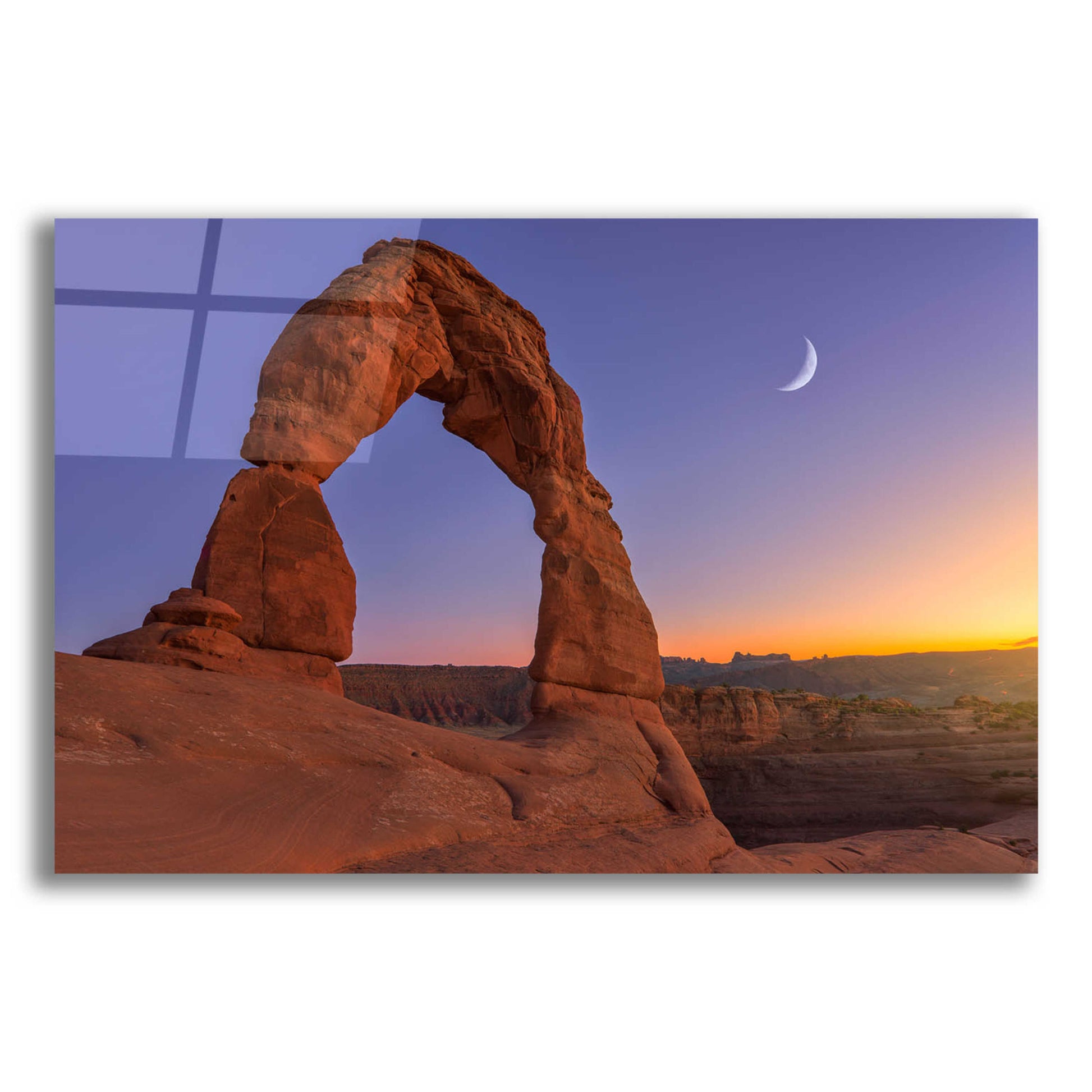 Epic Art 'Delicate Moon - Arches National Park' by Darren White, Acrylic Glass Wall Art,24x16