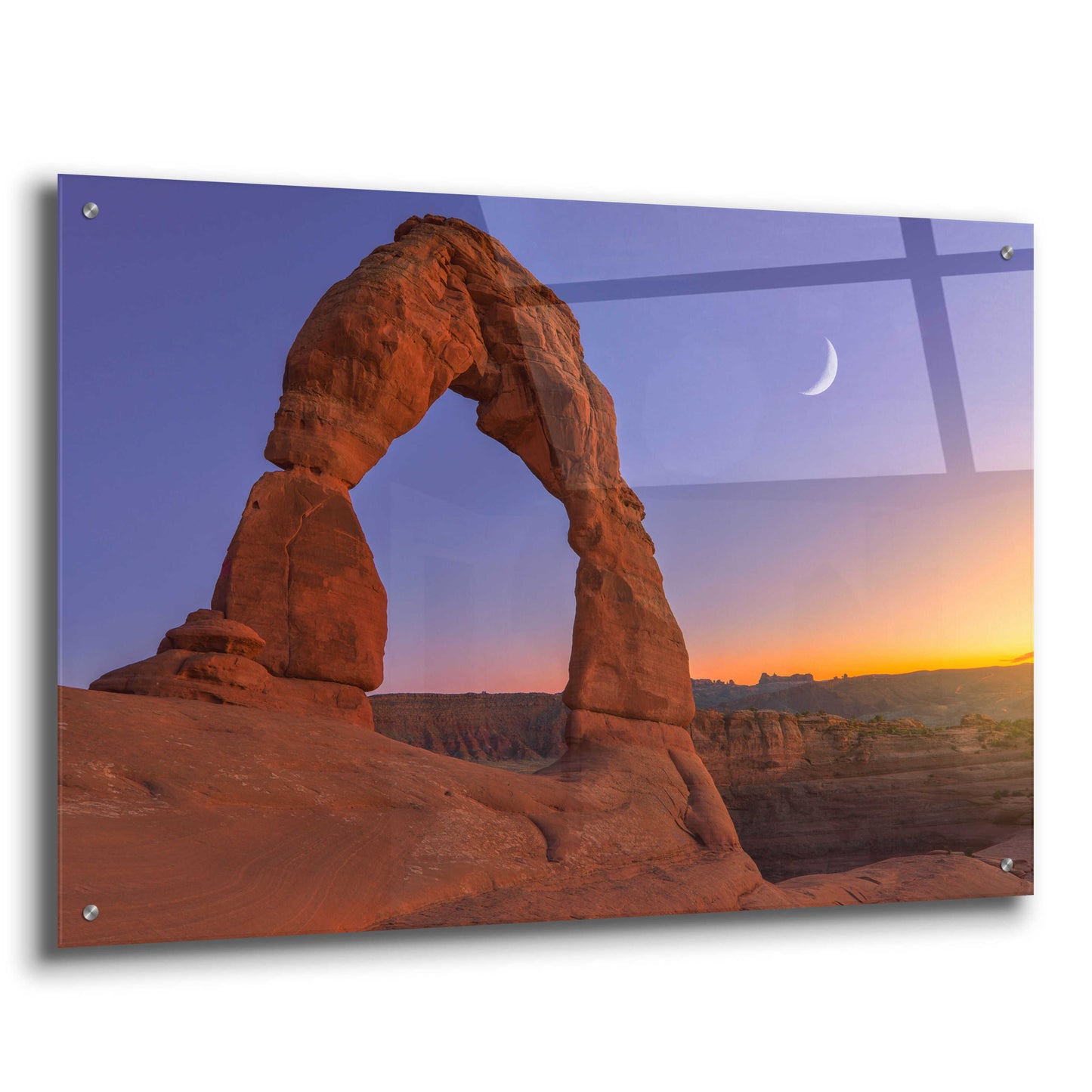 Epic Art 'Delicate Moon - Arches National Park' by Darren White, Acrylic Glass Wall Art,36x24